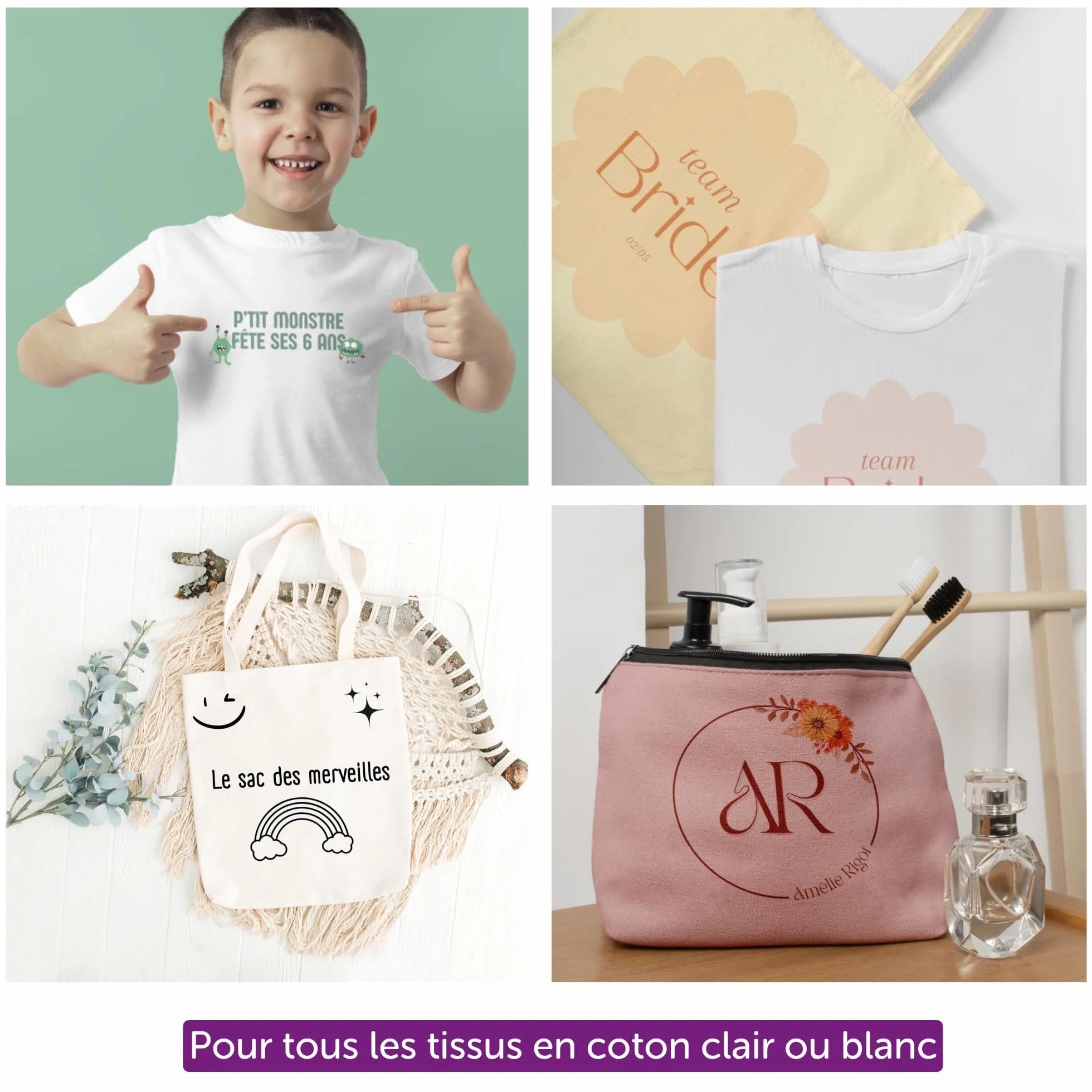 Avery Transferts Textile A4 8 feuilles impression jet encre pour motifs sur tissus clairs