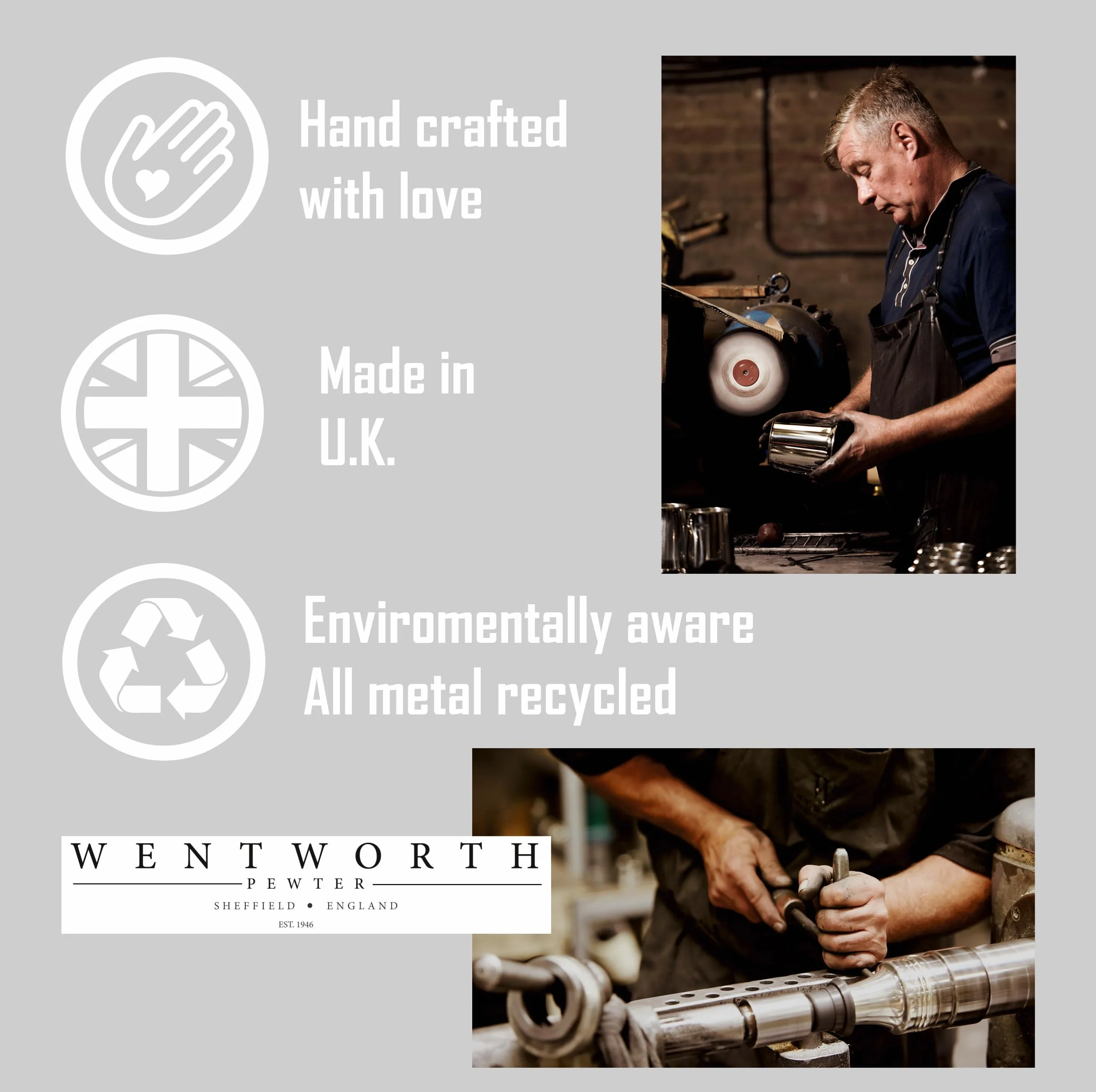 Wentworth Pewter Grand quaich en étain motif Claddagh bol dégustation whisky Burns
