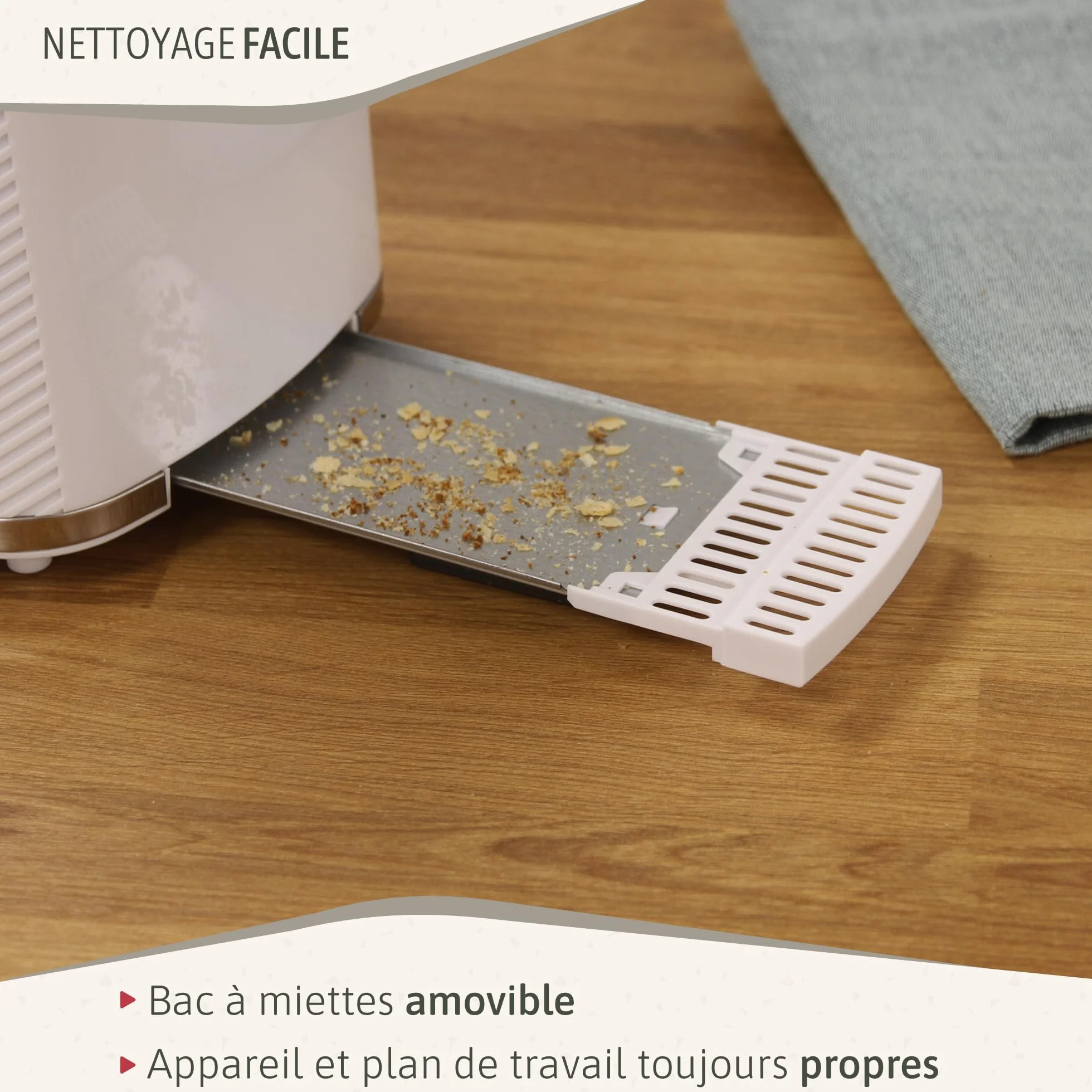 Grille Pain 2 Fentes Tranches Larges 7 Niveaux de Dorage Bouilloire Électrique 1,7 L 2200 W sans BPA Pack Petit Déjeuner Électroménager Blanc