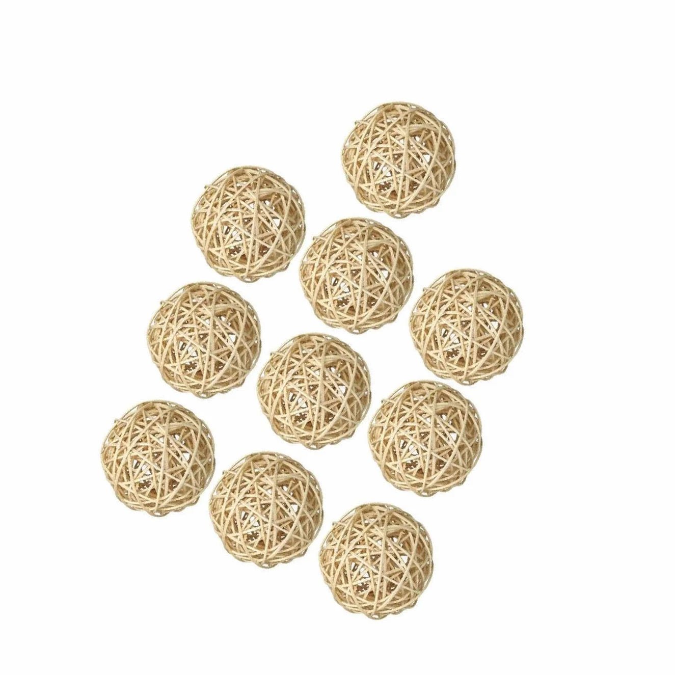 Boule de rotin en osier naturel 10 pièces décoration suspendue