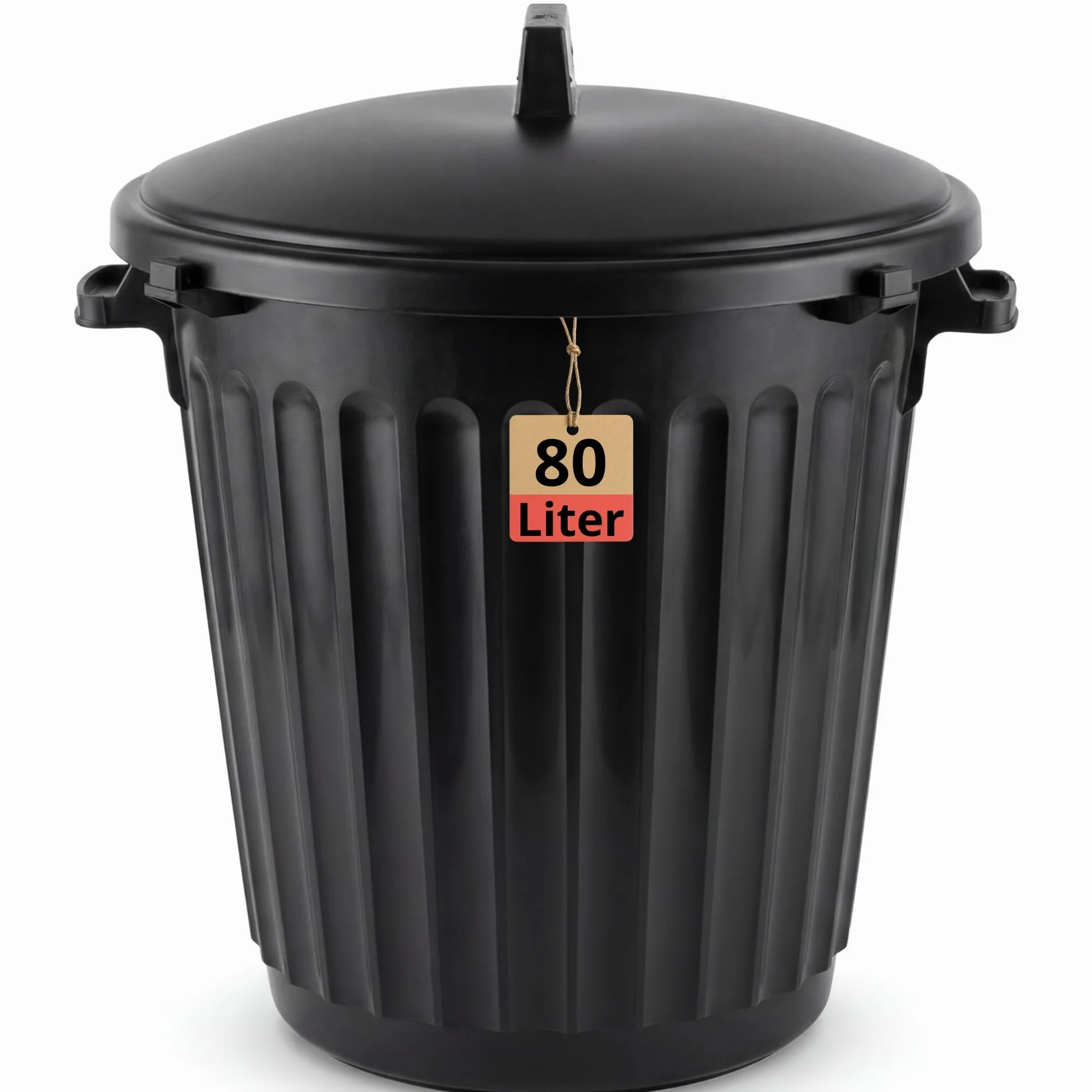 BigDean Poubelle 80 L diamètre 55 cm couvercle refermable