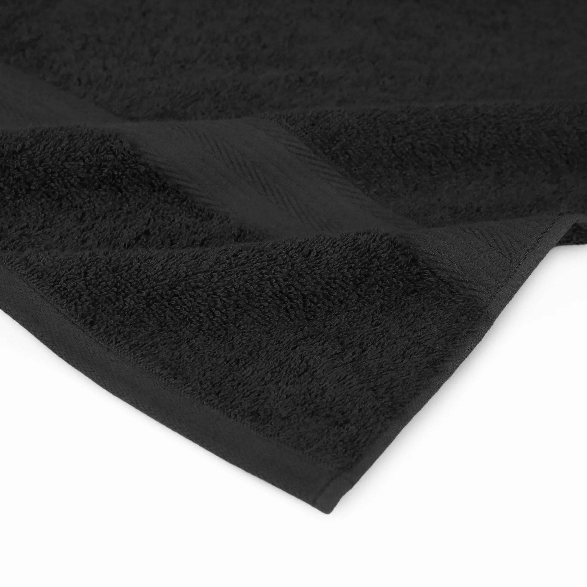 Amazon Basics Drap de Bain Grande Taille 100% Coton Anti-décoloration 70 x 140 cm Noir Lot de 2