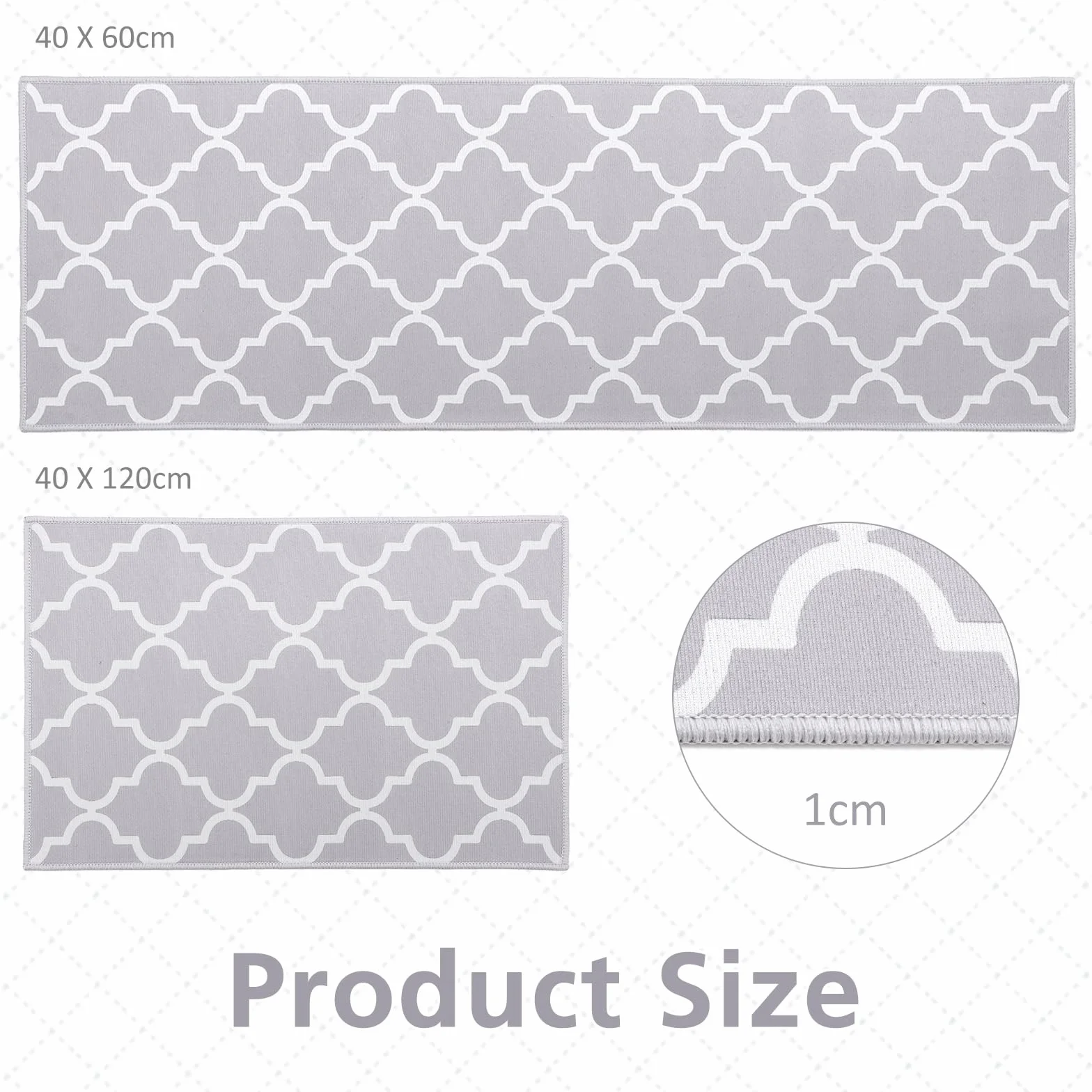 Tapis de Cuisine Antidérapant 2 Pièces 40x60cm+40x120cm Lavable Absorbant