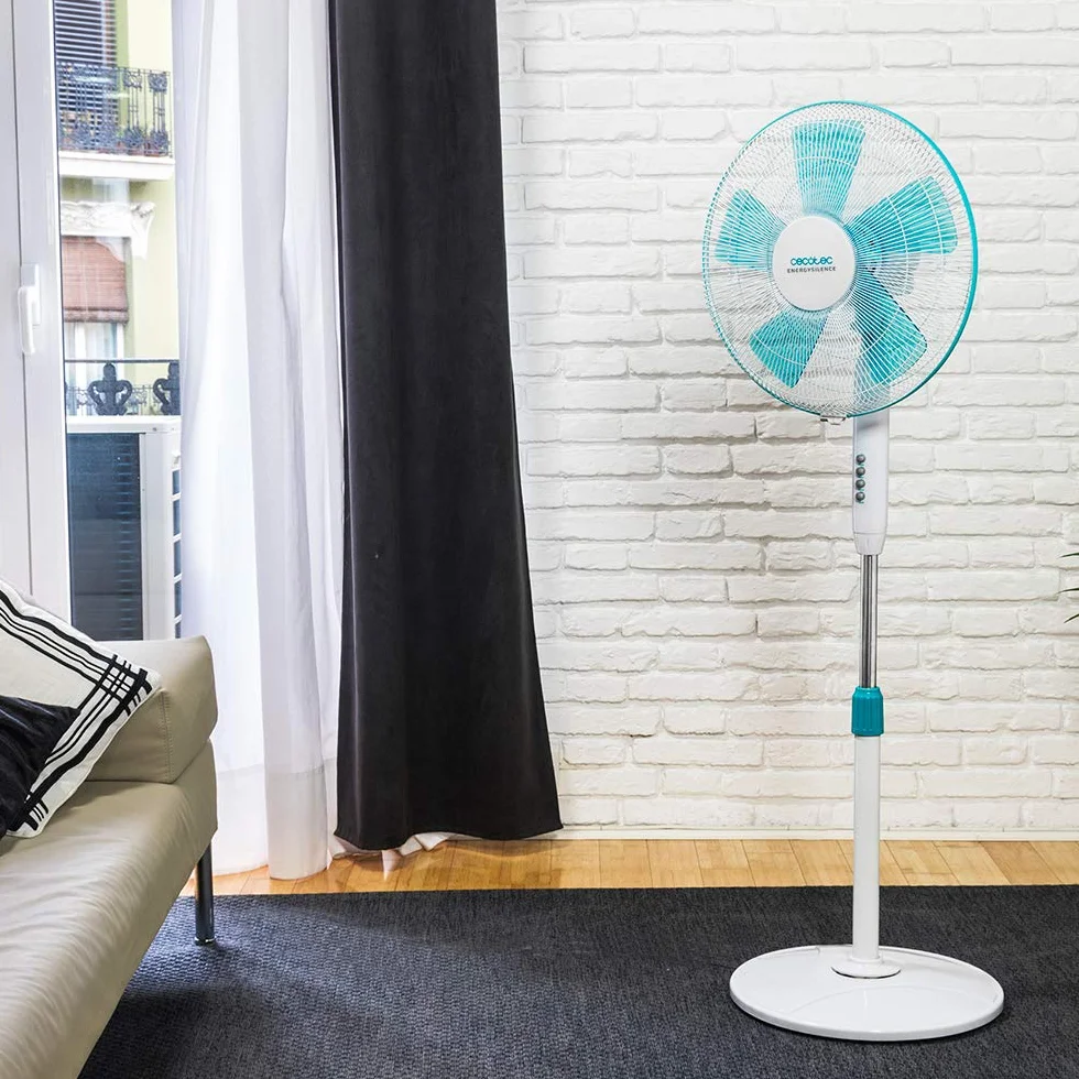Cecotec EnergySilence 500 Ventilateur sur pied 40 W 40 cm 5 pales oscillant 3 vitesses hauteur réglable 110-130 cm moteur cuivre Blanc
