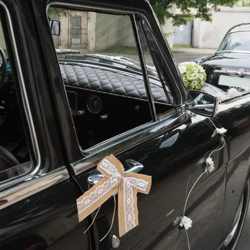 Noeud Voiture Mariage 20 PCS Décoration Voiture Mariage Noeud Ruban Satin