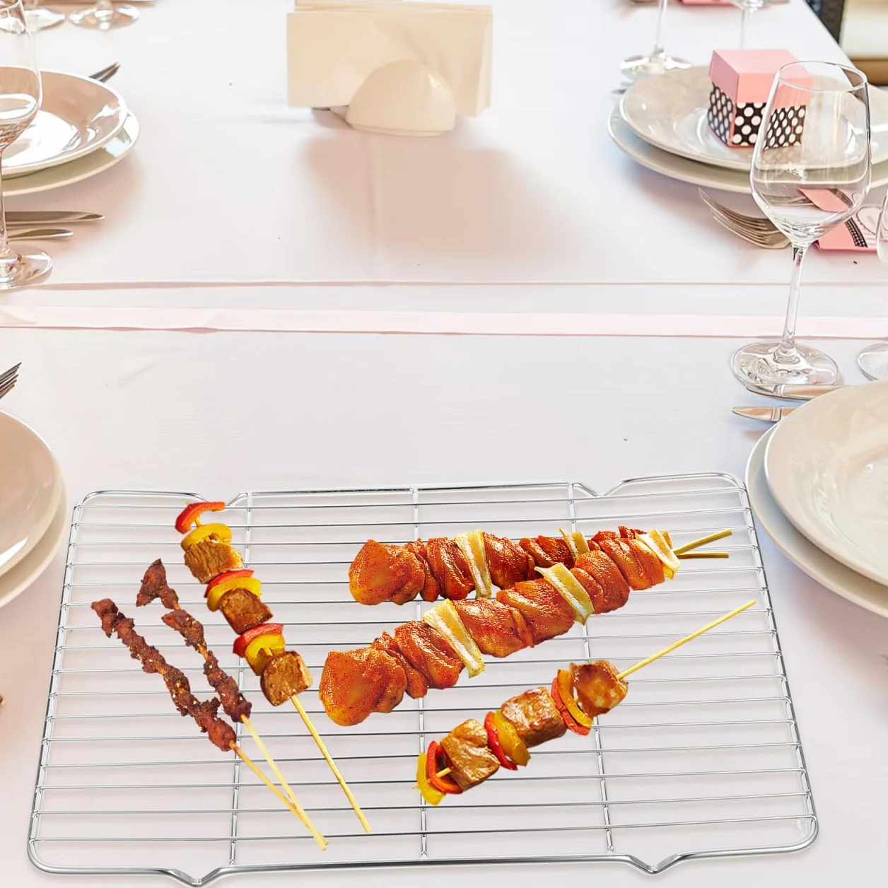 VALICLUD Grille de cuisson en acier inoxydable 34 x 24 cm pour four et barbecue