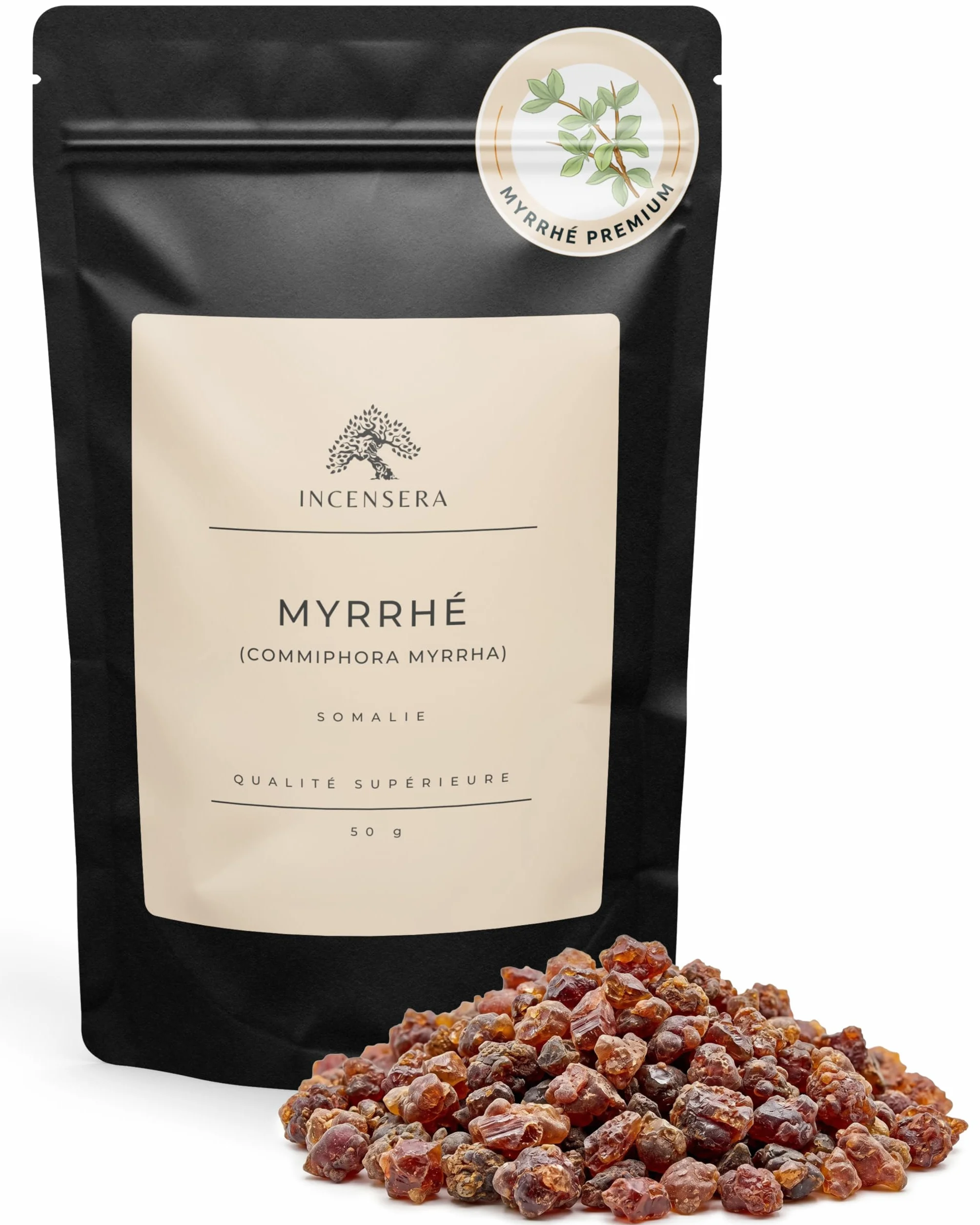 Incensera Myrrhe à Fumer 50 g Résine Naturelle d'Encens pour Méditation Rituels