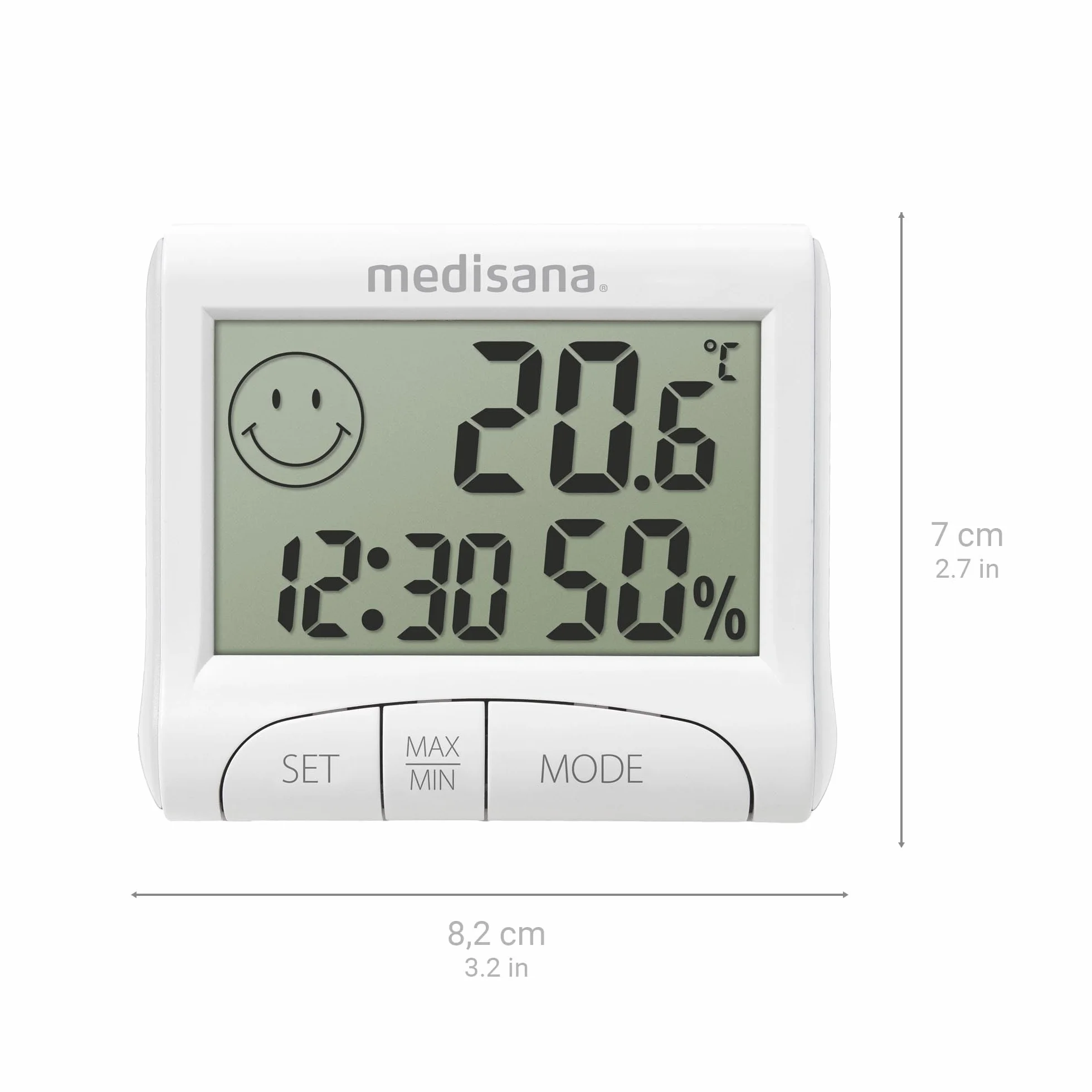 Medisana HG 100 Hygromètre numérique intérieur avec thermomètre et affichage de l'heure