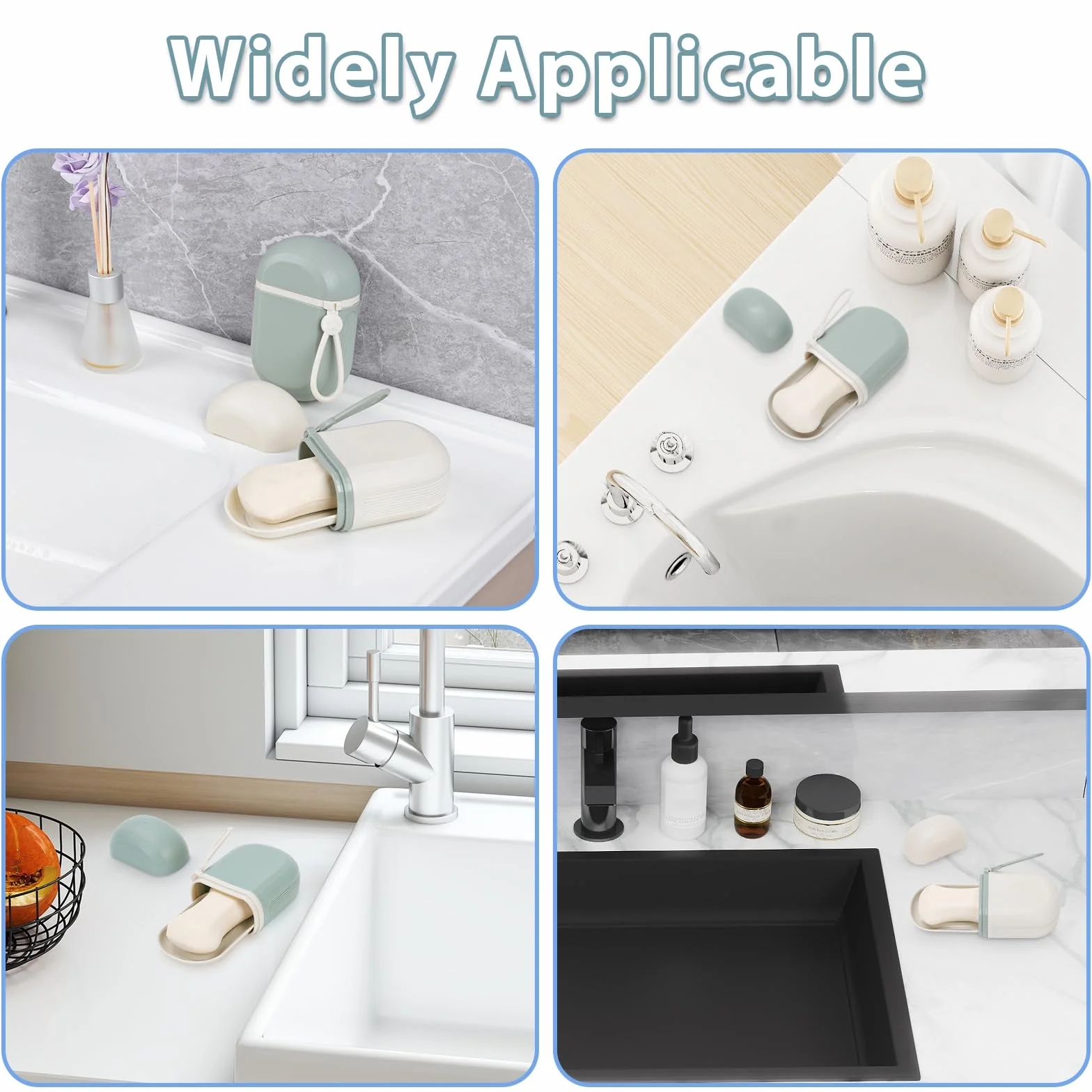 Alyvisun Boite Savon Voyage Portable avec Couvercle Étanche pour Salle de Bain Randonnée