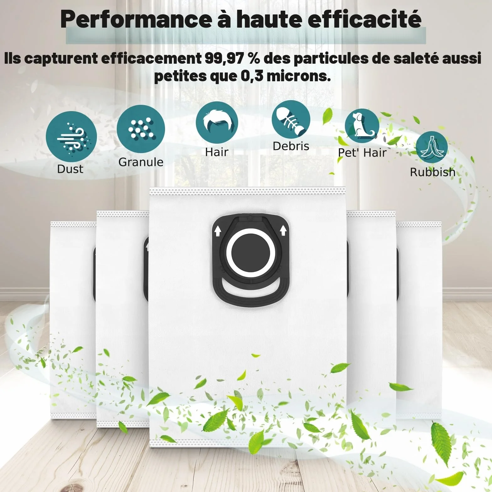 Lot de 10 Sacs Aspirateur Rowenta Hygiène+, Compact Power, Silence Force, X-Trem Power, Moulinex