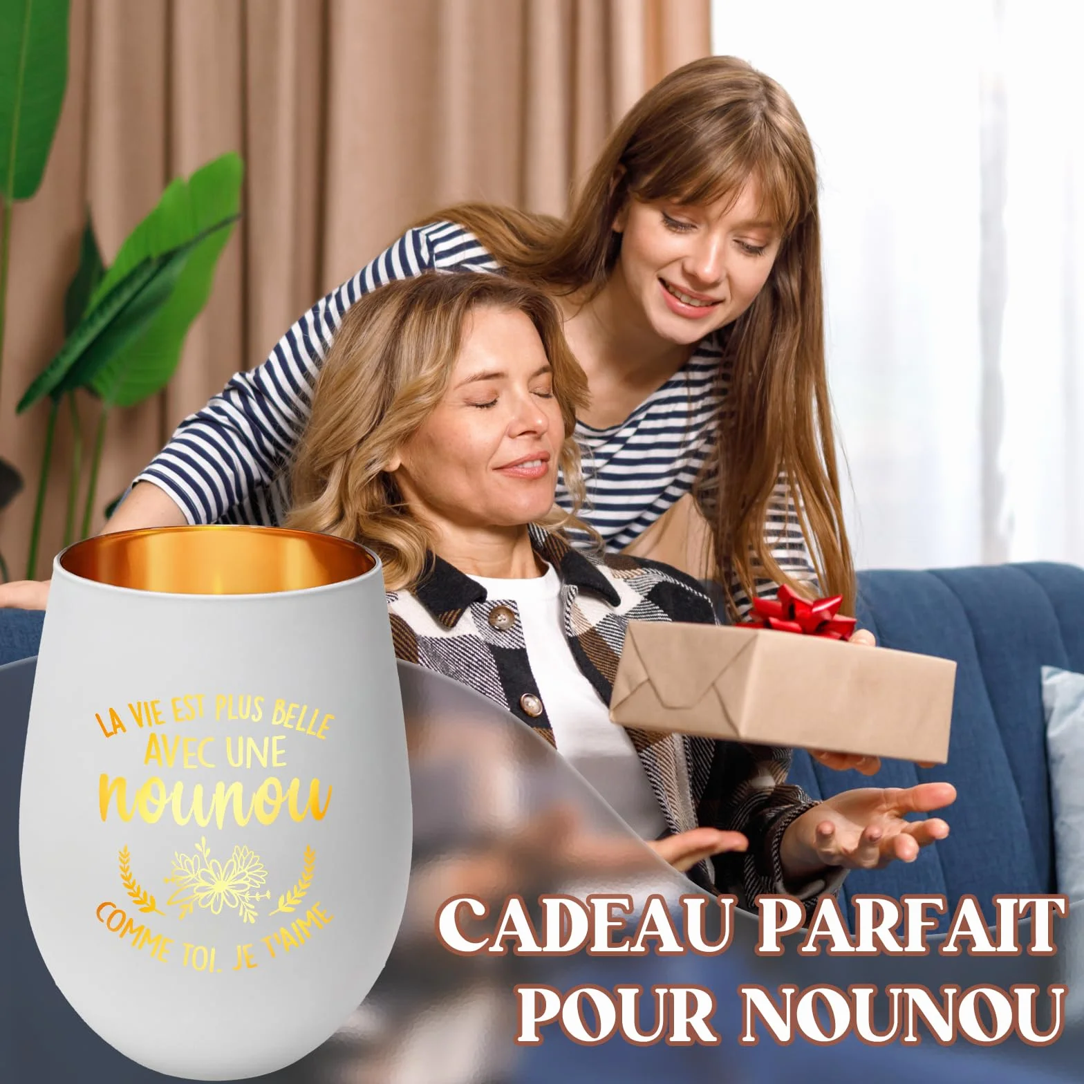 Bougeoir Nounou Personnalisé Cadeau Original pour Femme Fin de Contrat Merci Noël Anniversaire