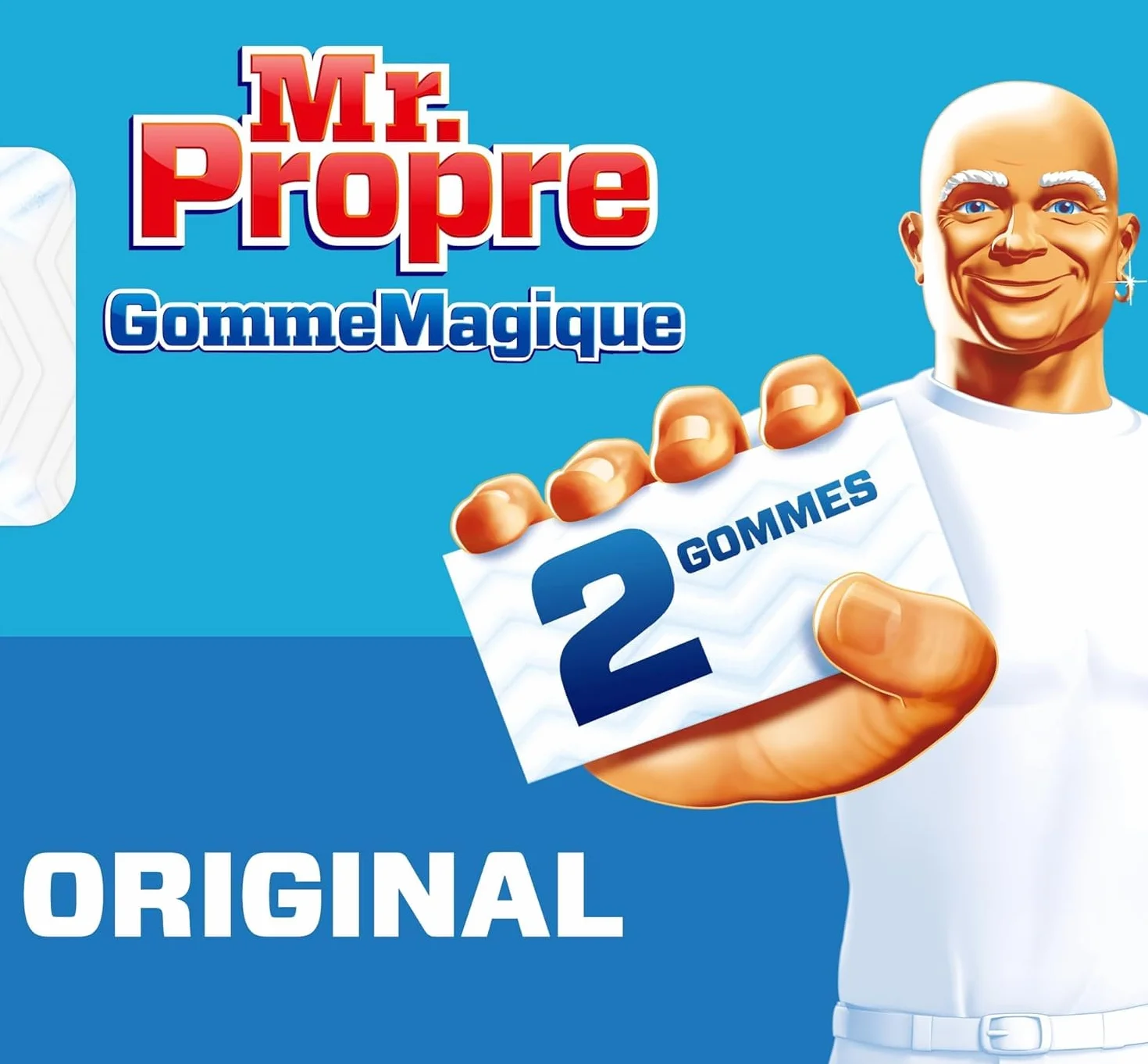 Mr Propre Gomme Magique Originale éponge, Élimine les traces et taches tenaces, Nettoyage toutes surfaces, boîte de 2