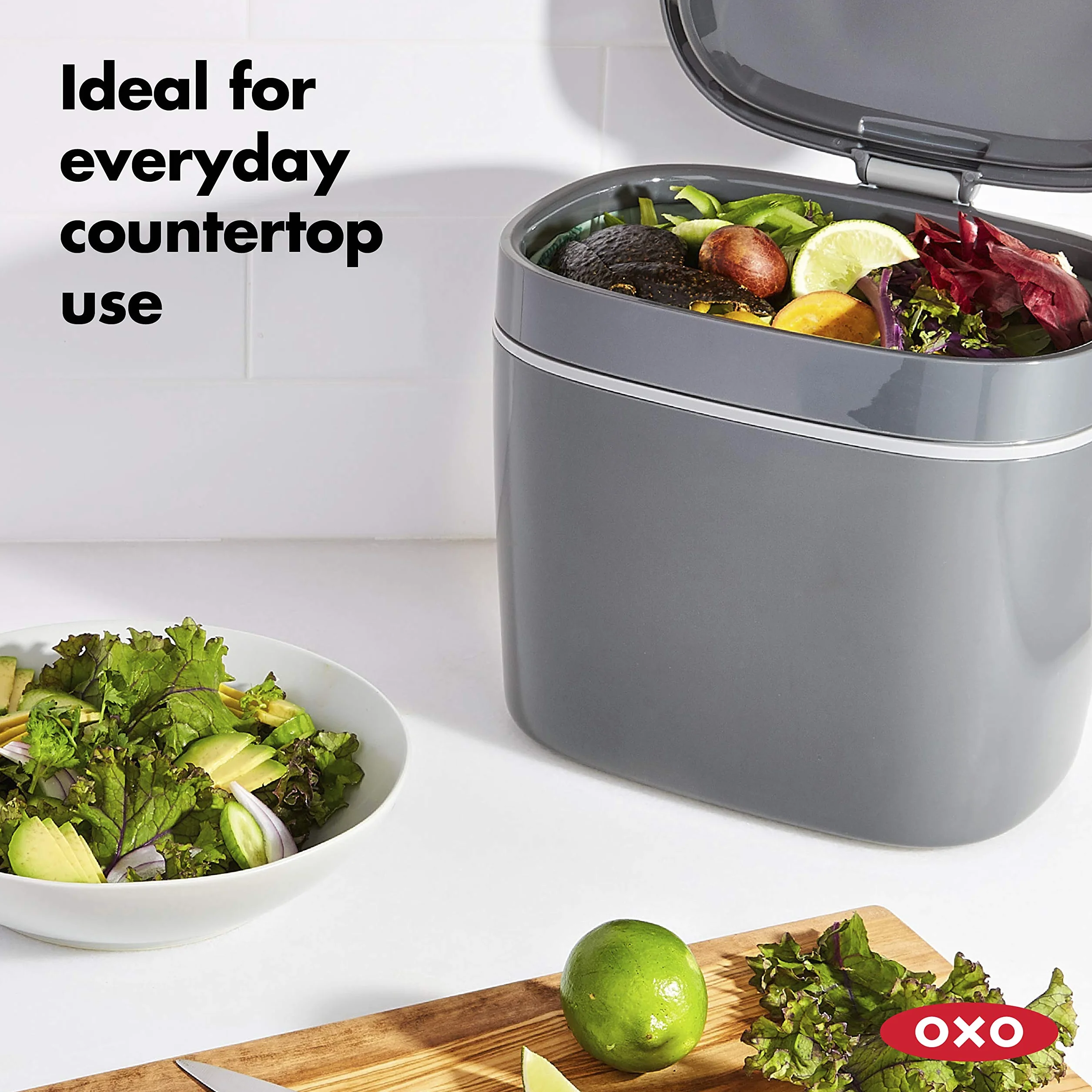 OXO Poubelle à Compost, Gris, 6.6 L