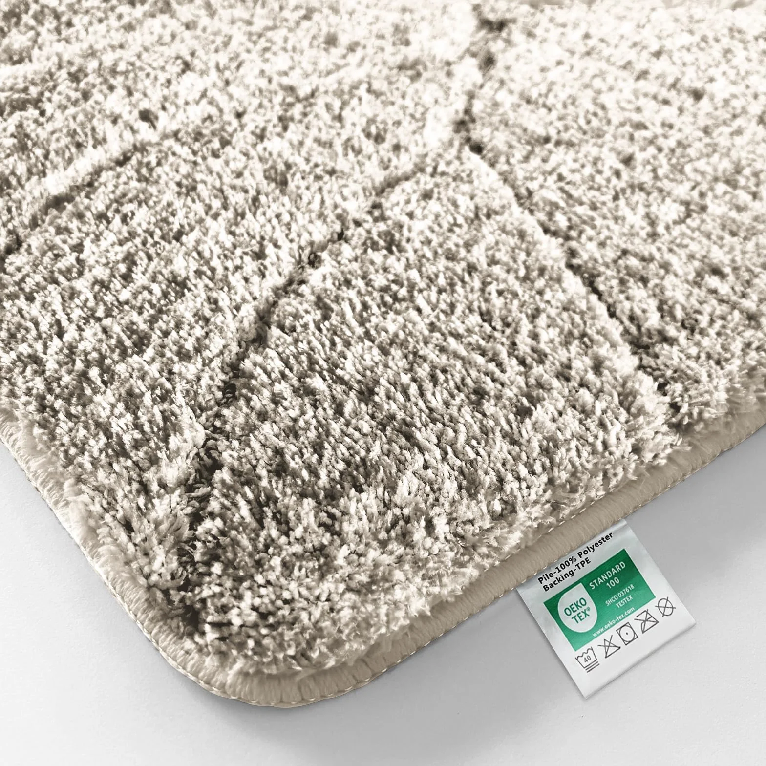 KARAT Tapis de Bain Doux Antidérapant Séchage Rapide Lavable 40°C Oeko-TEX 80x150 cm Maris Crème