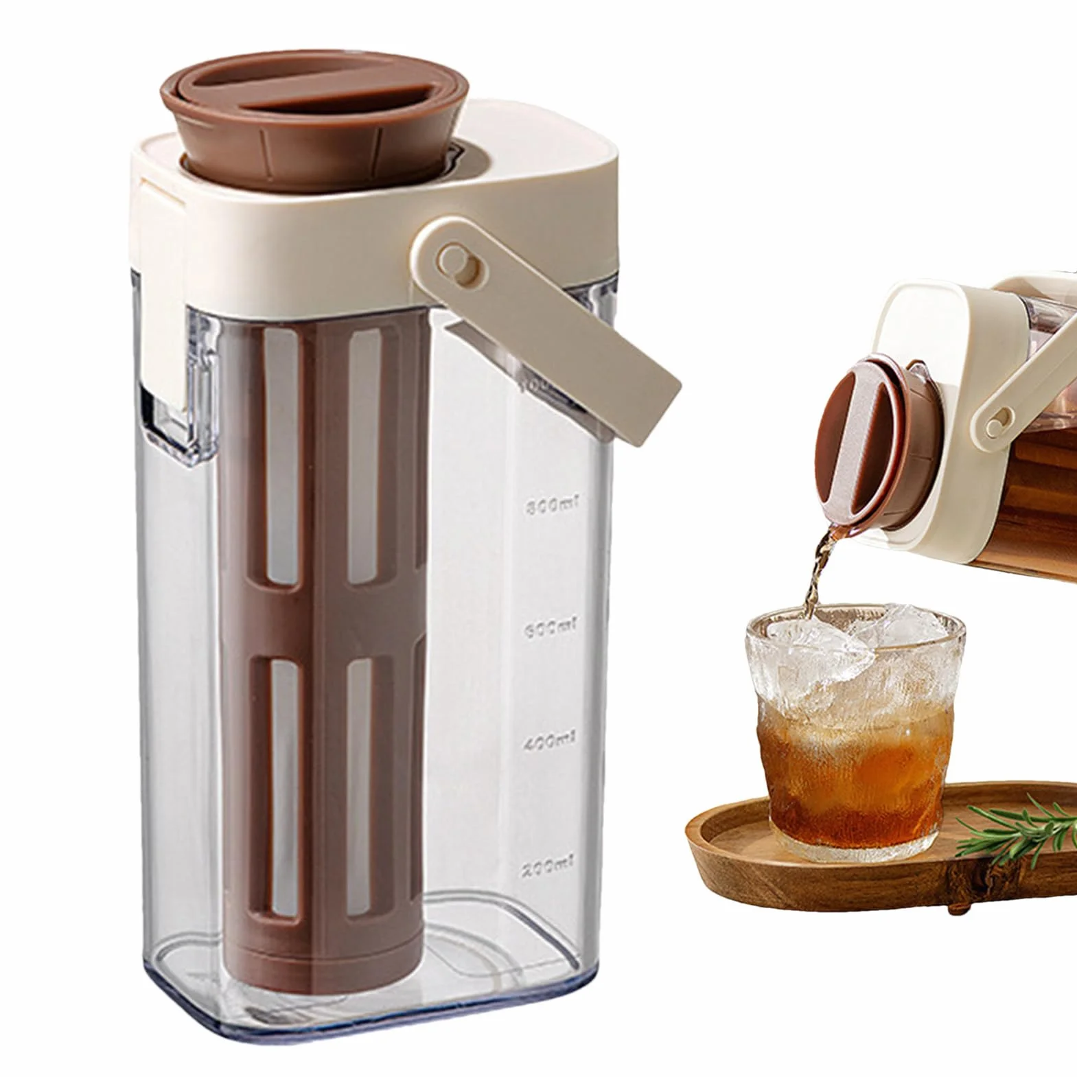 Cafetière à froid, carafe à large ouverture 23x12,6x8,9 cm pour thé glacé limonade