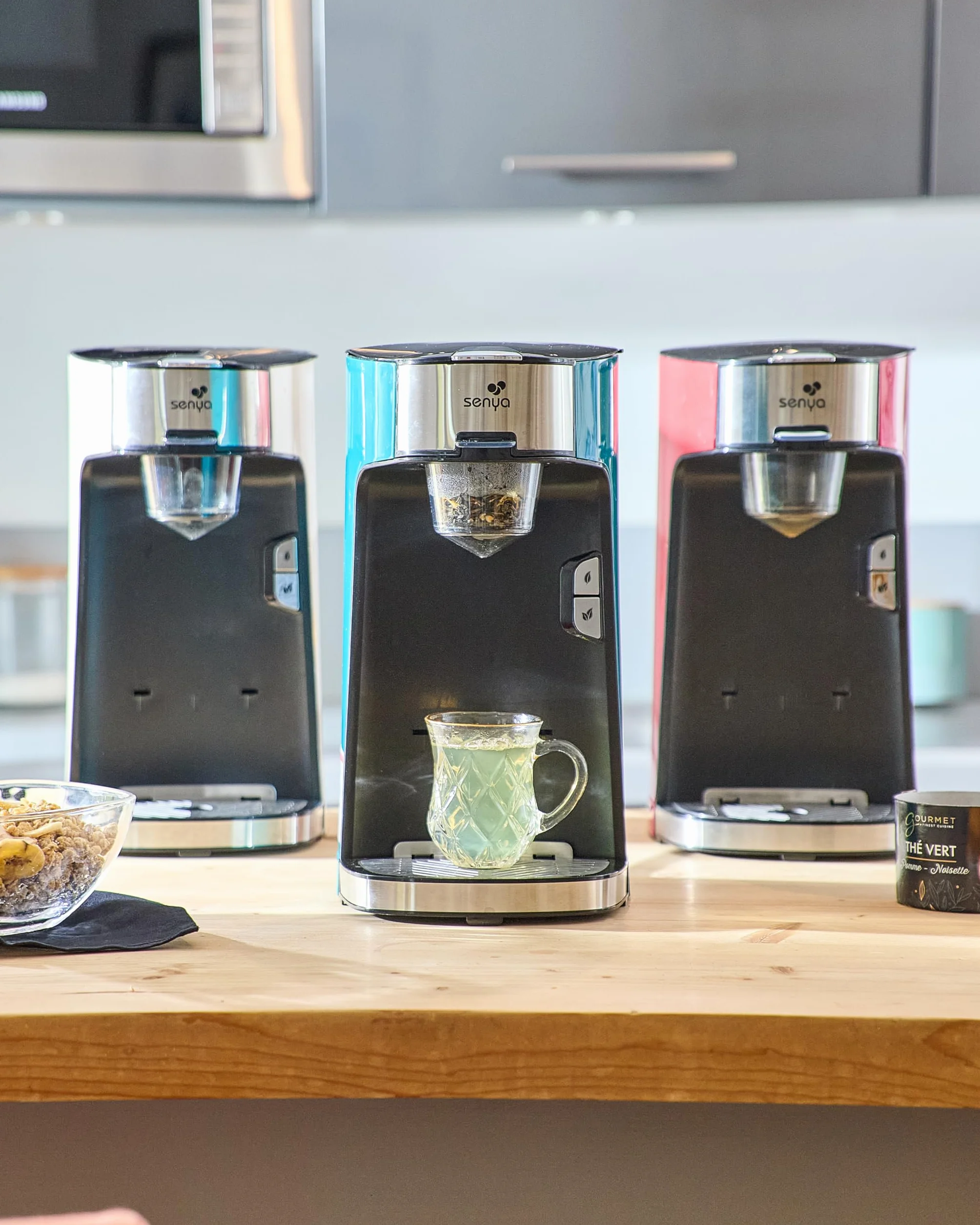 Machine à thé Tea Time SENYA, théière électrique 1415 W avec infuseur amovible