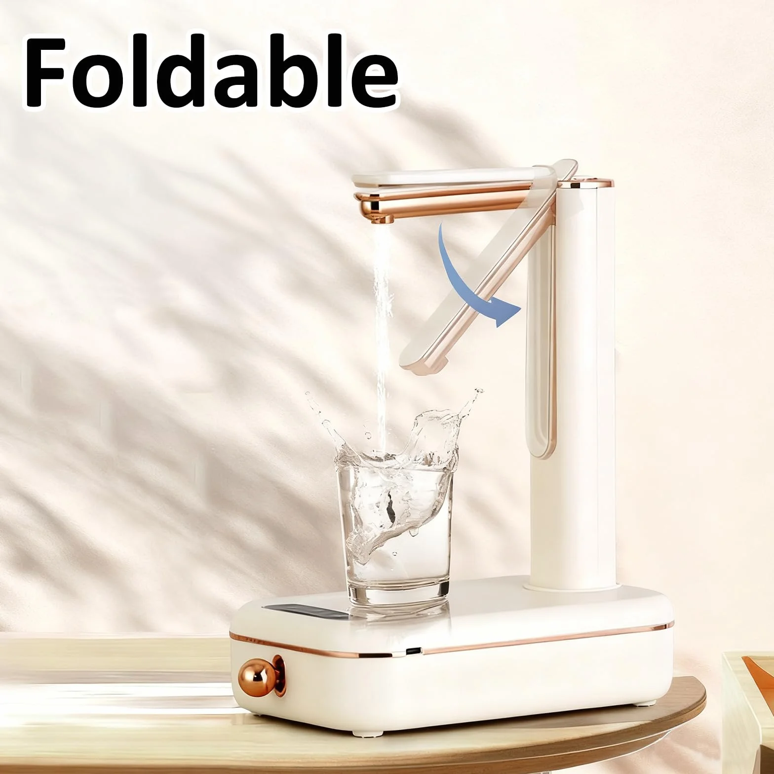 Distributeur d'eau Électrique Rechargeable USB sans BPA Pompe 3 Niveaux Débit Camping Maison Bureau Batterie 800 mAh Blanc
