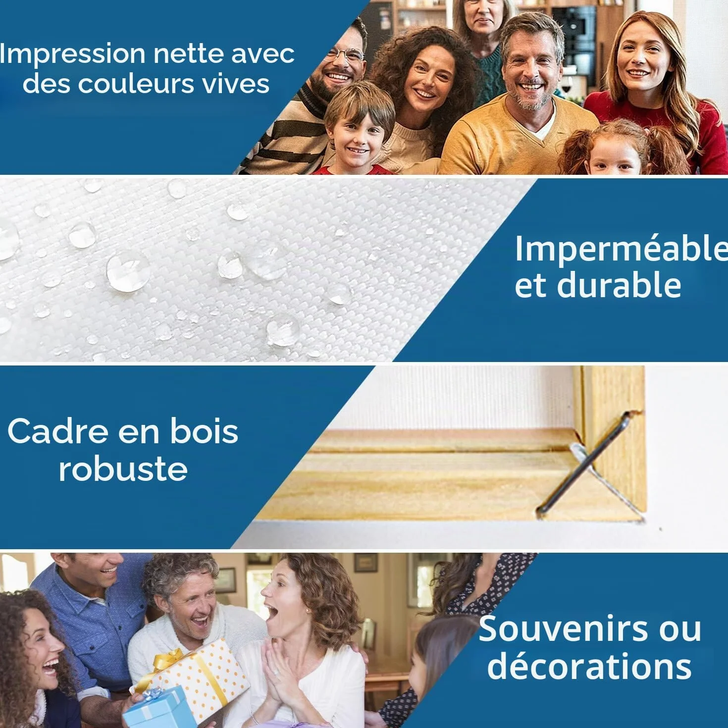 LANZOL Impression sur toile personnalisée 60 x 40 cm art mural décoration maison