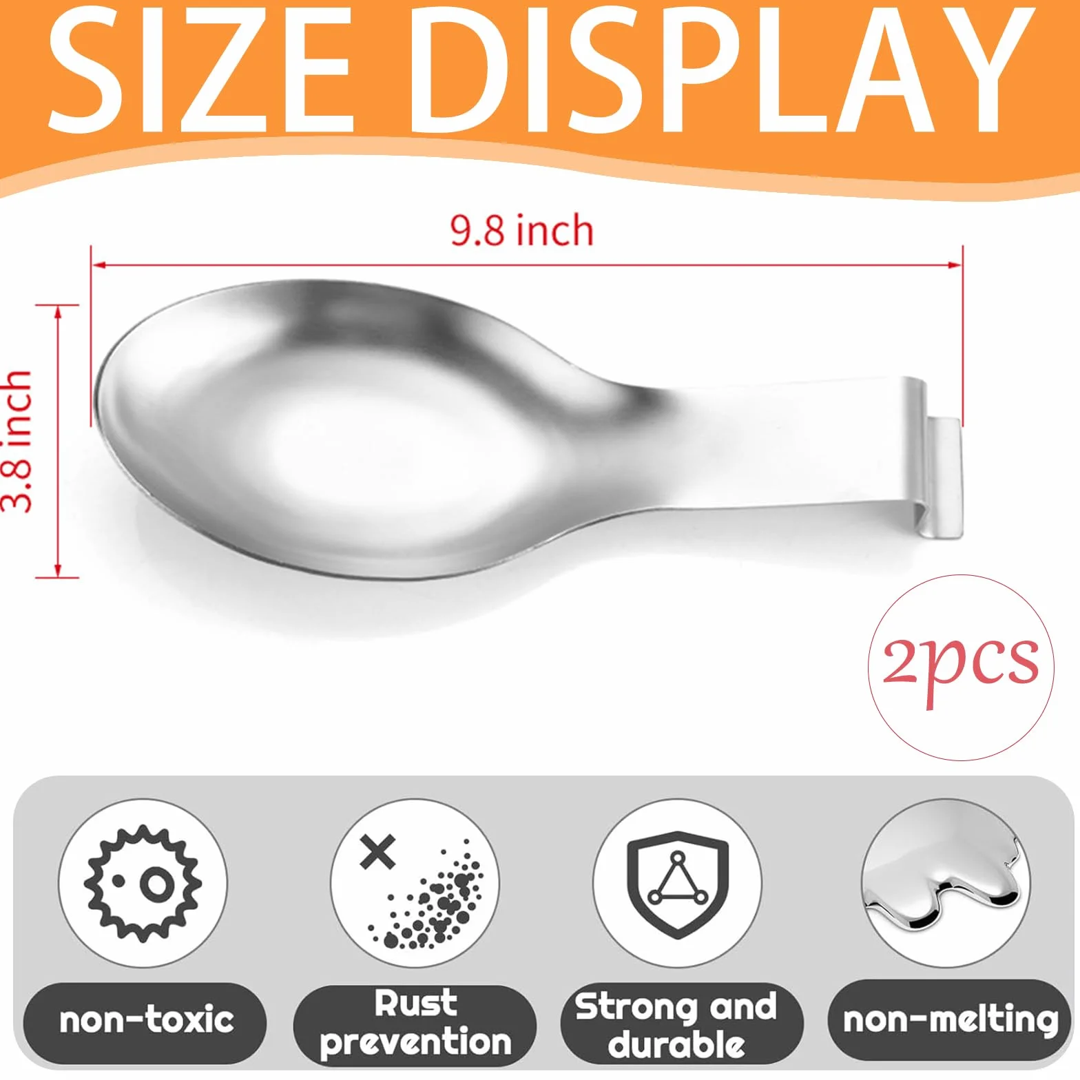 Repose Cuillère En Acier Inoxydable Multifonction, Porte-Cuillère Pour Cuisinière, Repose Cuillère à Chaleur De Cuisine, Argenté
