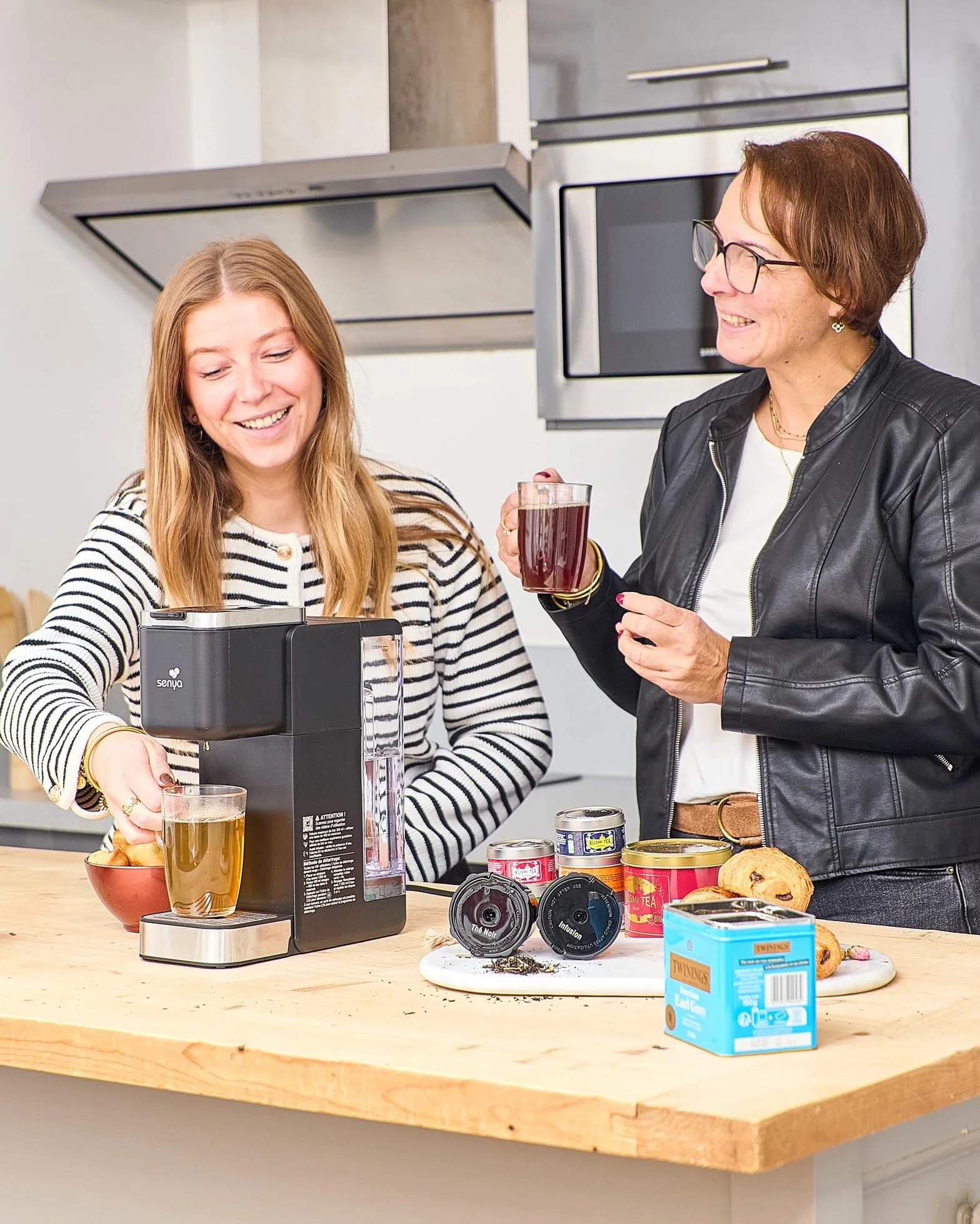 SENYA Machine à thé Tea Time Pro 1,2 L 1000W Écran tactile Détartrage automatique