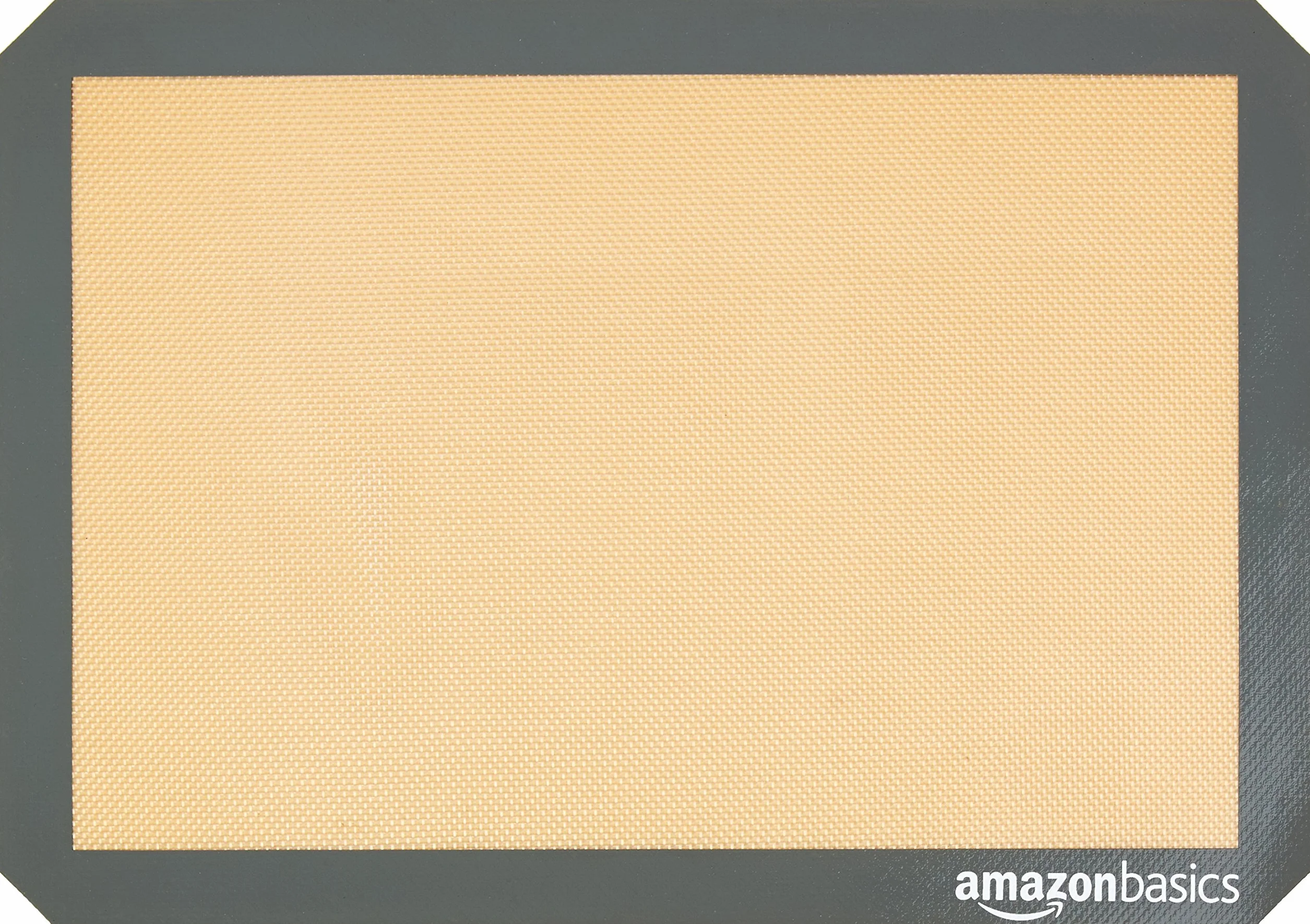 Amazon Basics Tapis de Cuisson en Silicone Rectangulaire 2 Pièces Beige/Gris 29.5cm x 42.0cm