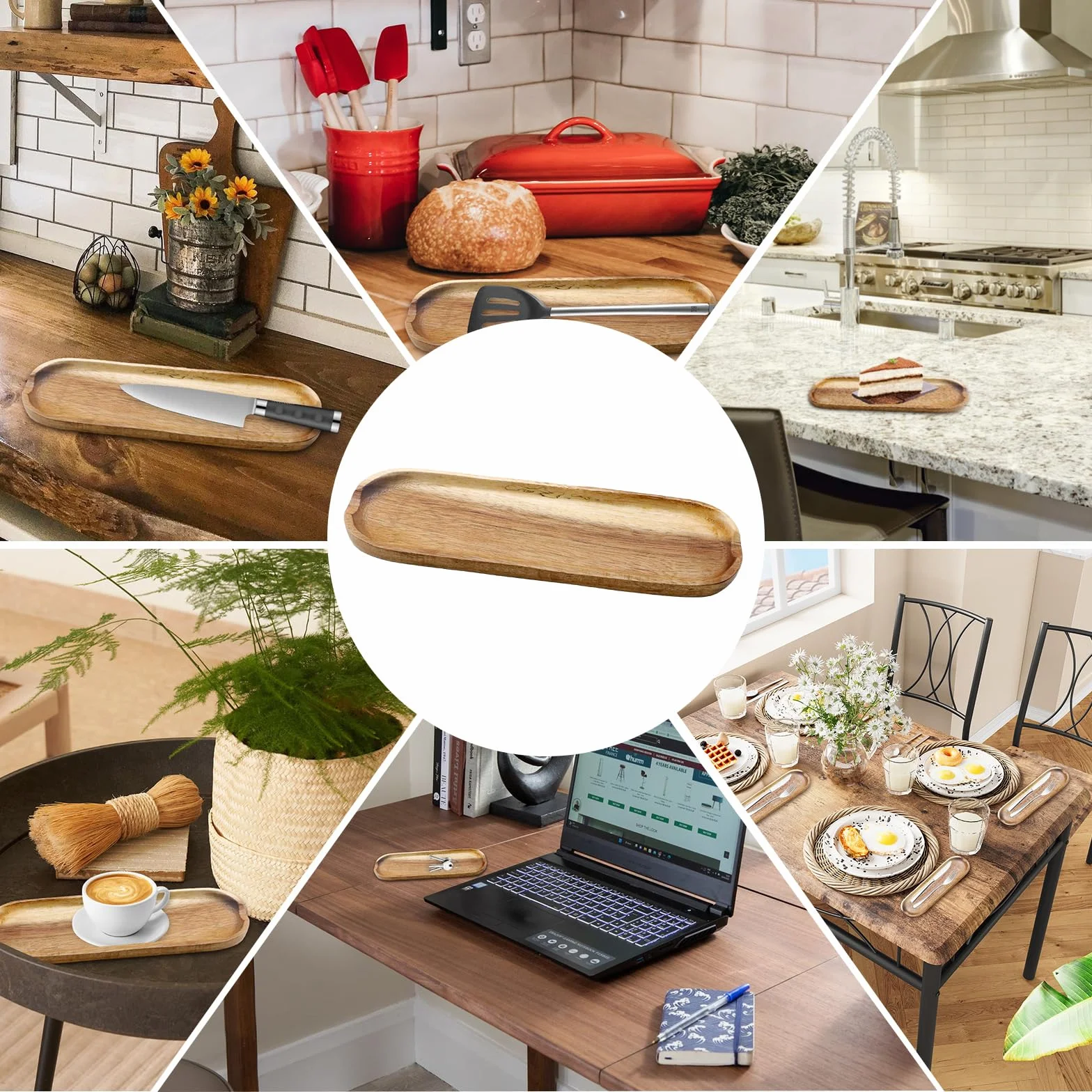 KASURE Repose-Cuillère en Bois Support Naturel pour Ustensiles de Cuisine Spatules Cuillères Couverts