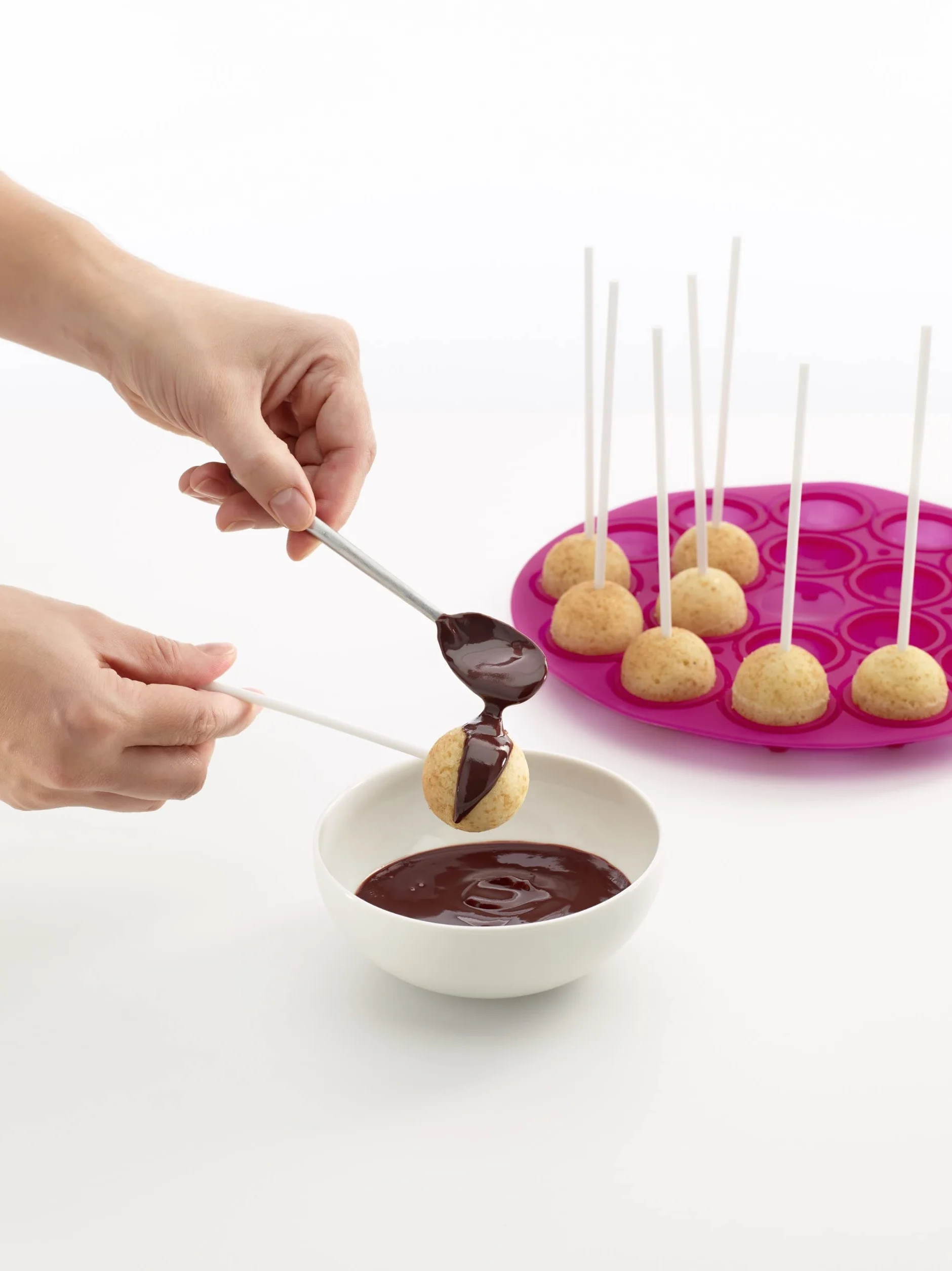 Lékué Cake Pop moule 18 Cavité Silicone 45 x 35 x 25 cm Rose
