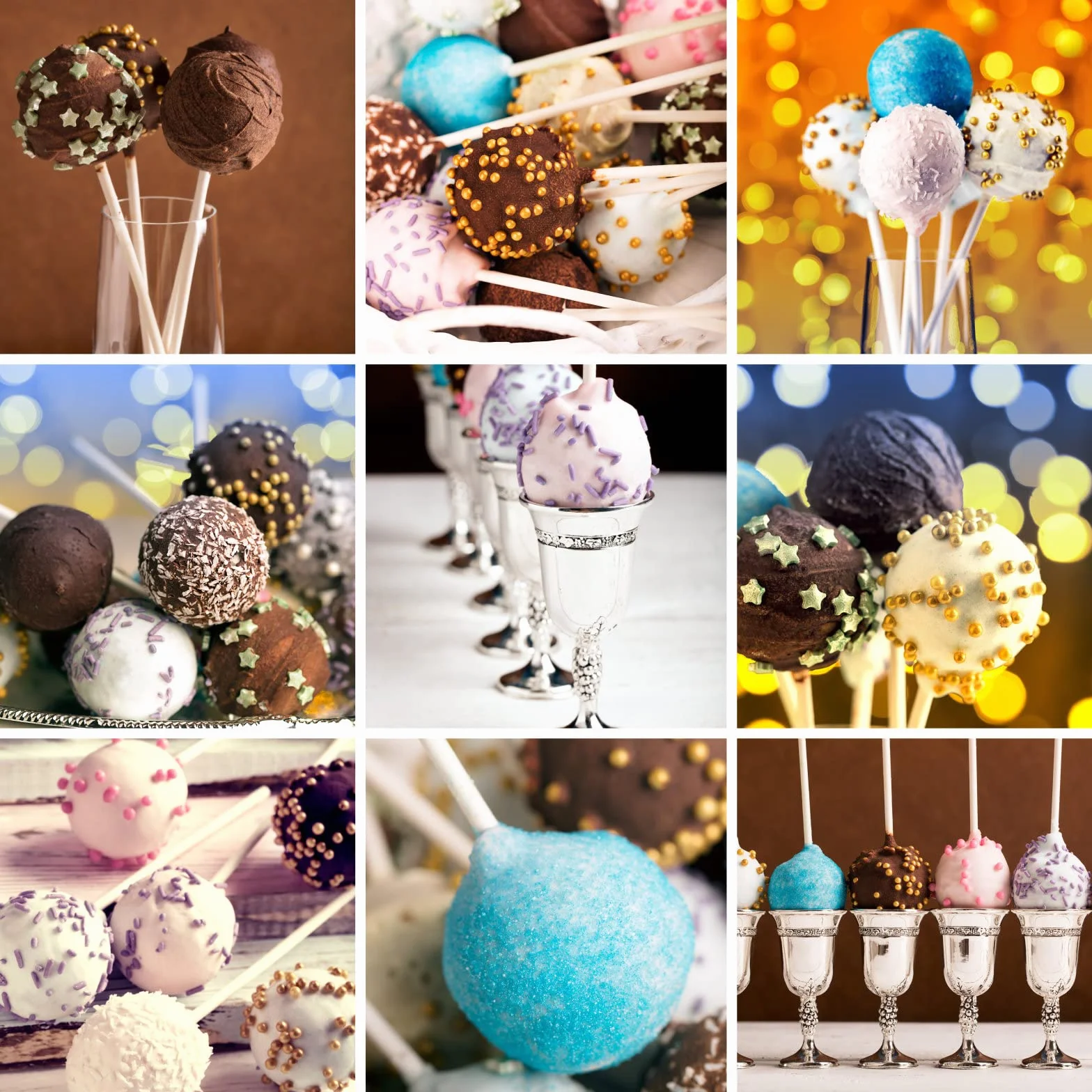 Set de Bâtonnets à Cake Pop 300 Pièces - 10cm Bâton Sucette, Sacs à Colis, Liens Torsadés