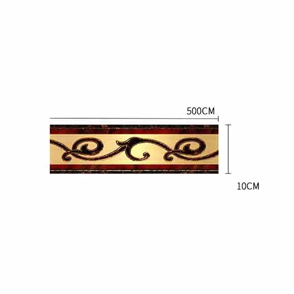 Autocollant de tuile de mur imperméable en PVC doré frise murale adhésive