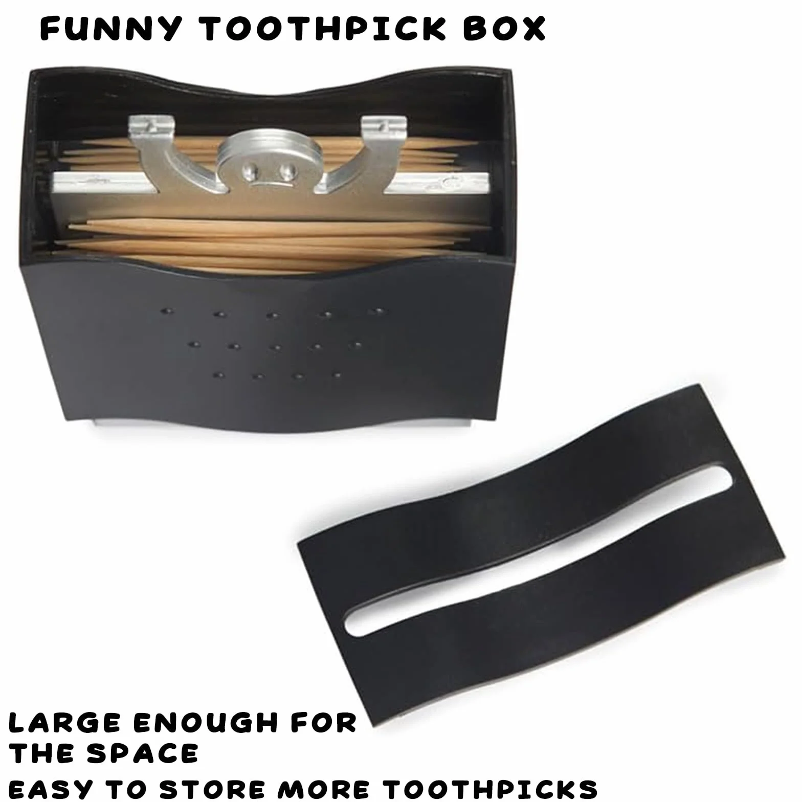 Porte-Cure-Dents Automatique 6,5 cm Distributeur Noir