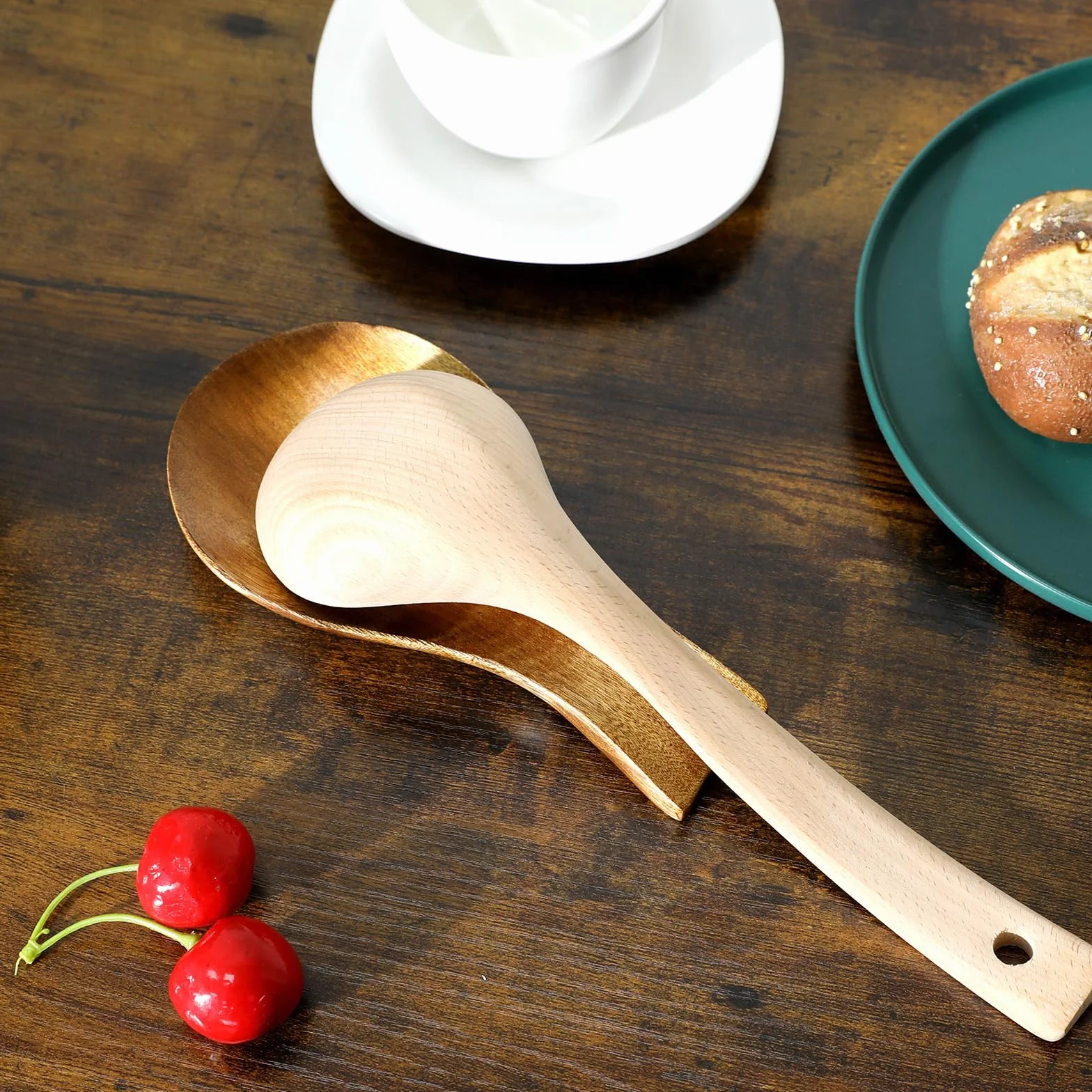 Repose cuillère en bois pour cuisine, ustensiles de cuisine longue