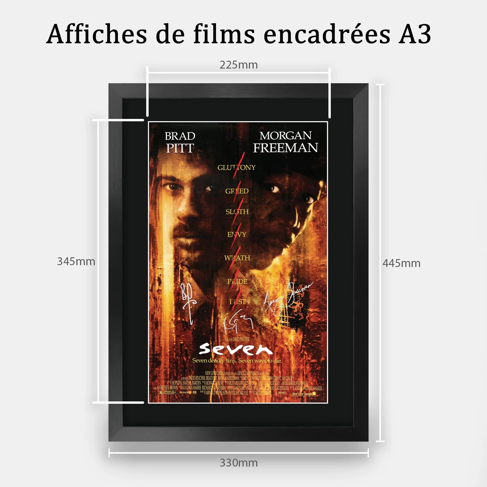 Affiche photo signée Brad Pitt A3 encadré Cadeaux imprimés autographe