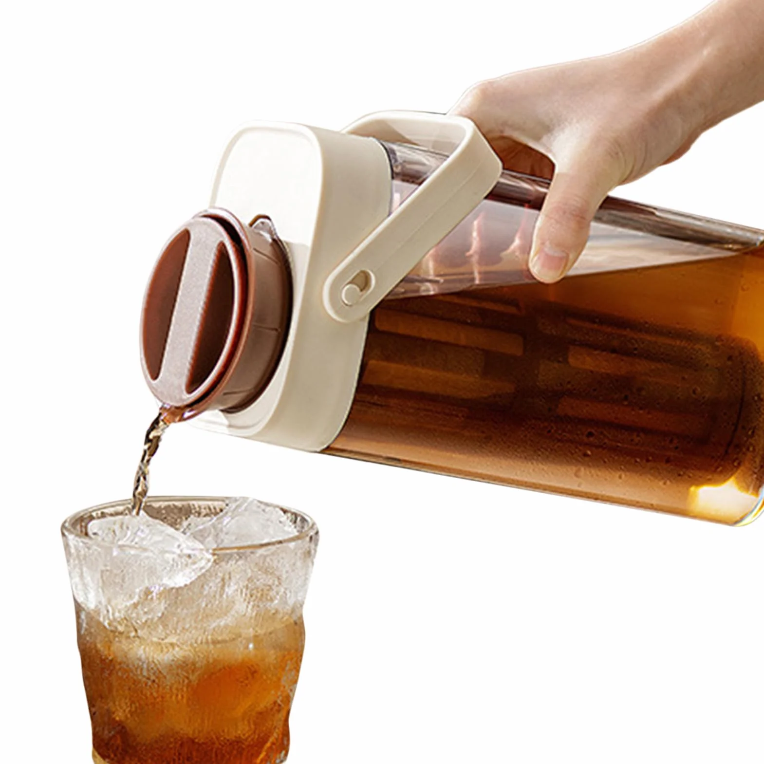 Pichet À Thé Glacé Limonade Transparent 1L Anti-Fuites Stockage Boissons