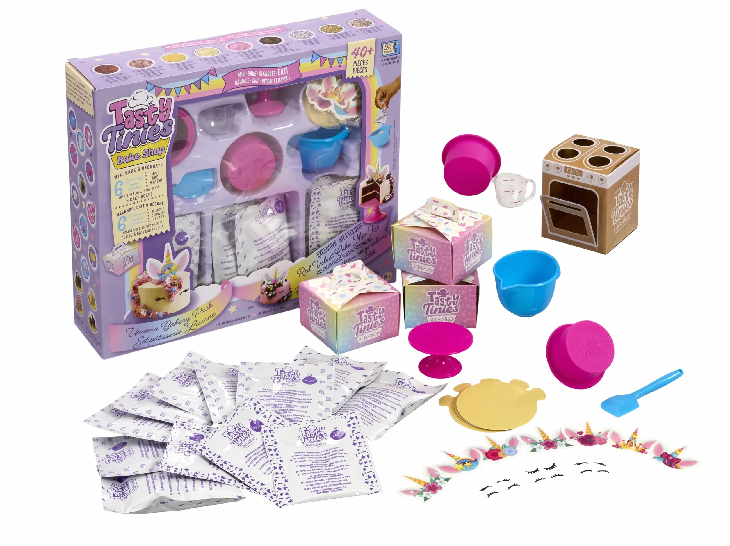 Kit Pâtisserie Créatif Licorne pour Enfants dès 6 Ans - Préparations pour Gâteaux + Glaçage + Déco - Cuisson Micro Ondes