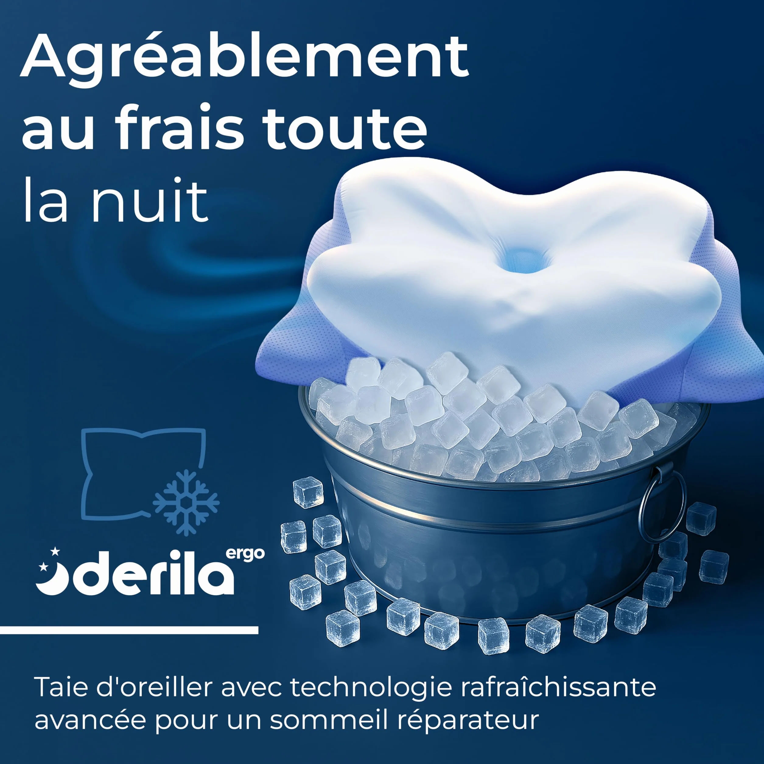 Derila Oreiller Mémoire de Forme Cervical Papillon Rafraîchissant pour Dormeurs Côté Dos et Ventre
