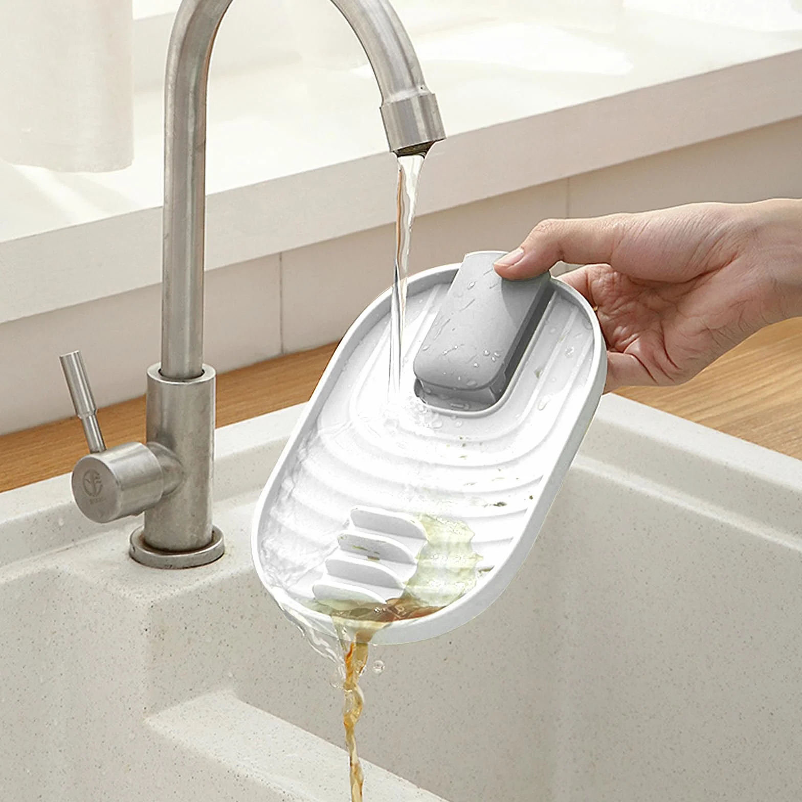 Repose Cuillère Cuisine, Support Couvercle, Porte-Ustensiles pour Cuisinière (Blanc)