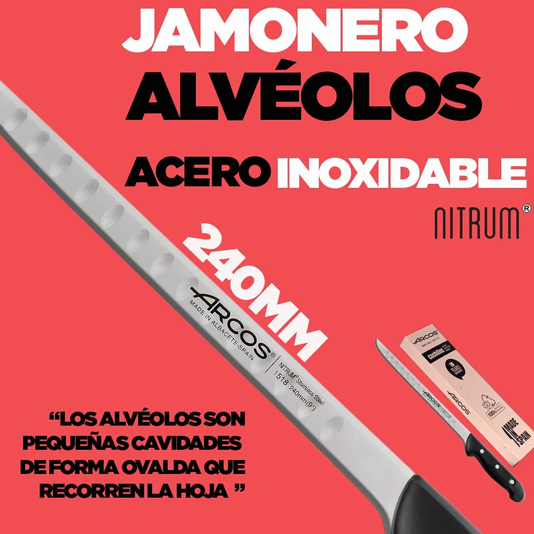 Arcos Couteau à Jambon Professionnel Acier Inoxydable Nitrum 240 mm