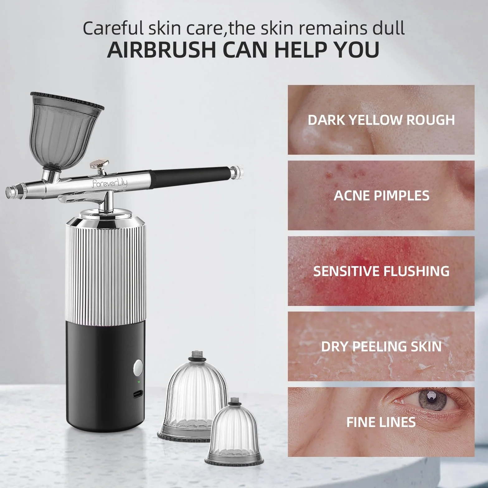 Kit aérographe sans Fil Rechargeable Portable avec compresseur pour Peinture Maquillage