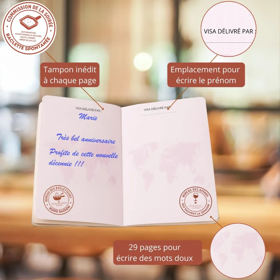 Carte d’Anniversaire 40 ans Passeport Anniversaire Livre d’Or Humour à Remplir Idée Cadeau Original Homme Femme