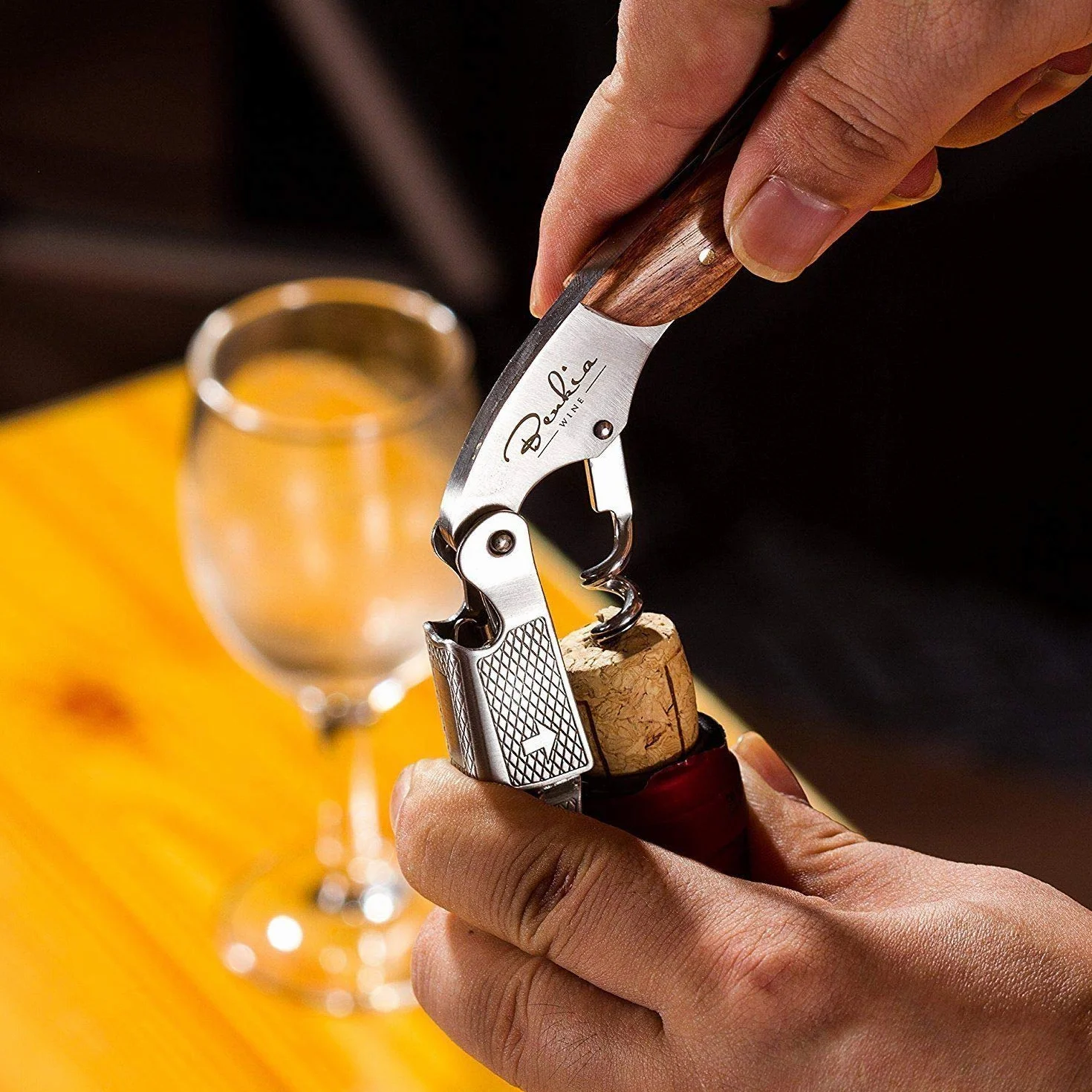 Couteaux de sommelier Tire bouchon professionnel acier inoxydable avec décapsuleur coupe-capsule