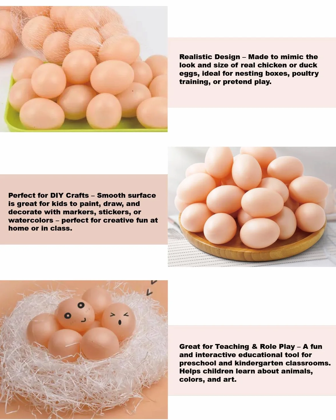 Faux Œufs en Silicone 5 Pièces, Œufs Artificiels Simulation, Aide Ponte Volaille, Œufs Bricolage Peinture Pâques