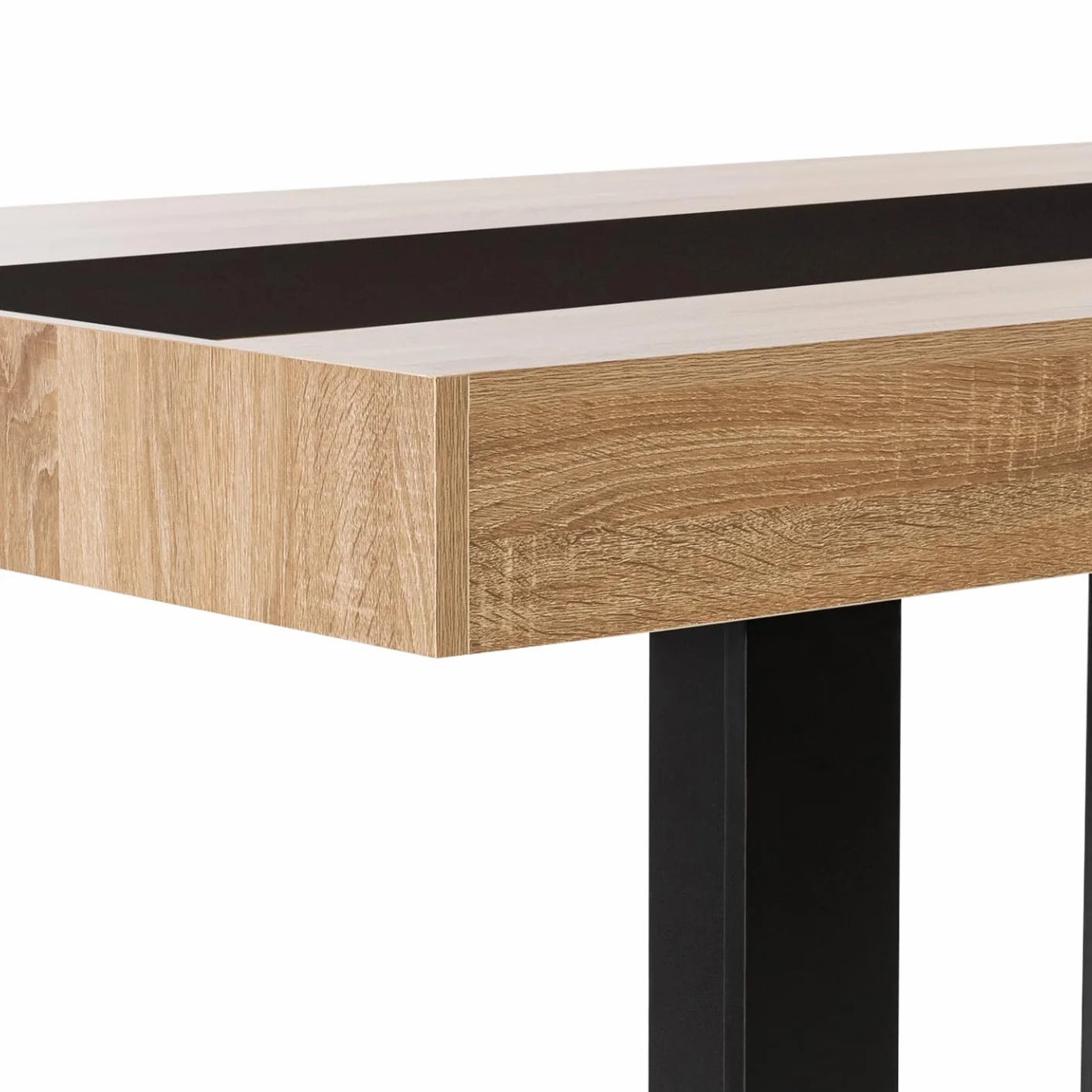 Table à Manger Rectangle Phoenix 6 Personnes Bois Noir 160 cm
