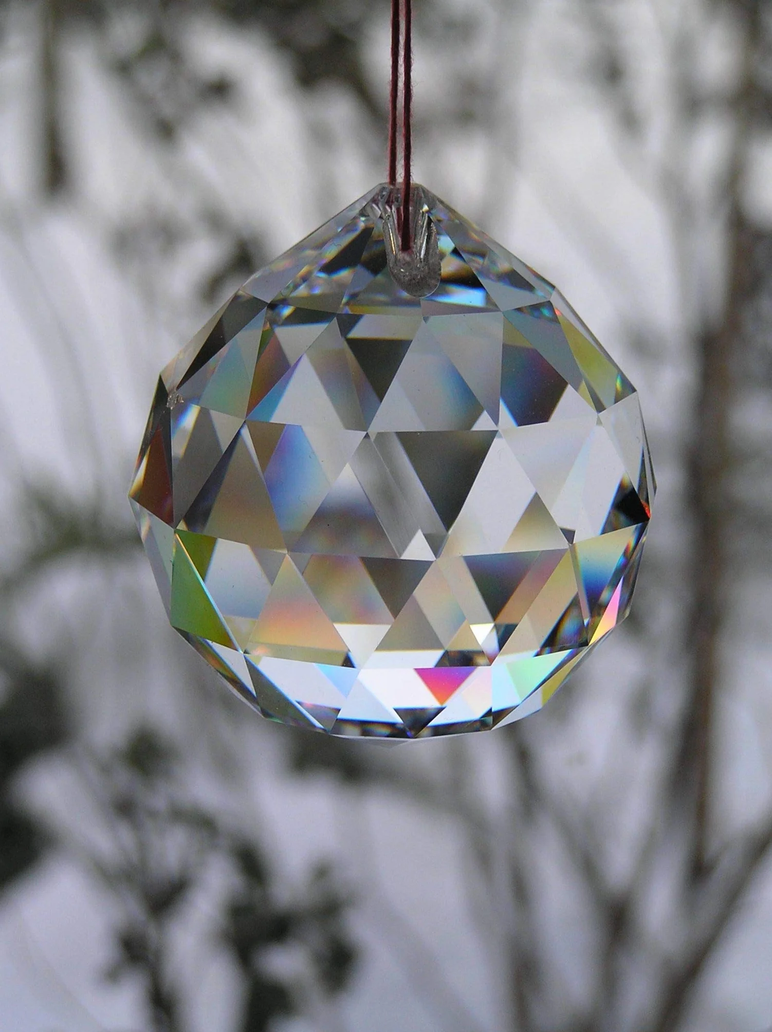 Petrichor Cristal Clair Boule pendante Bonne Chance prospérité décoration intérieure Cadeau 7 x 7 x 7 cm