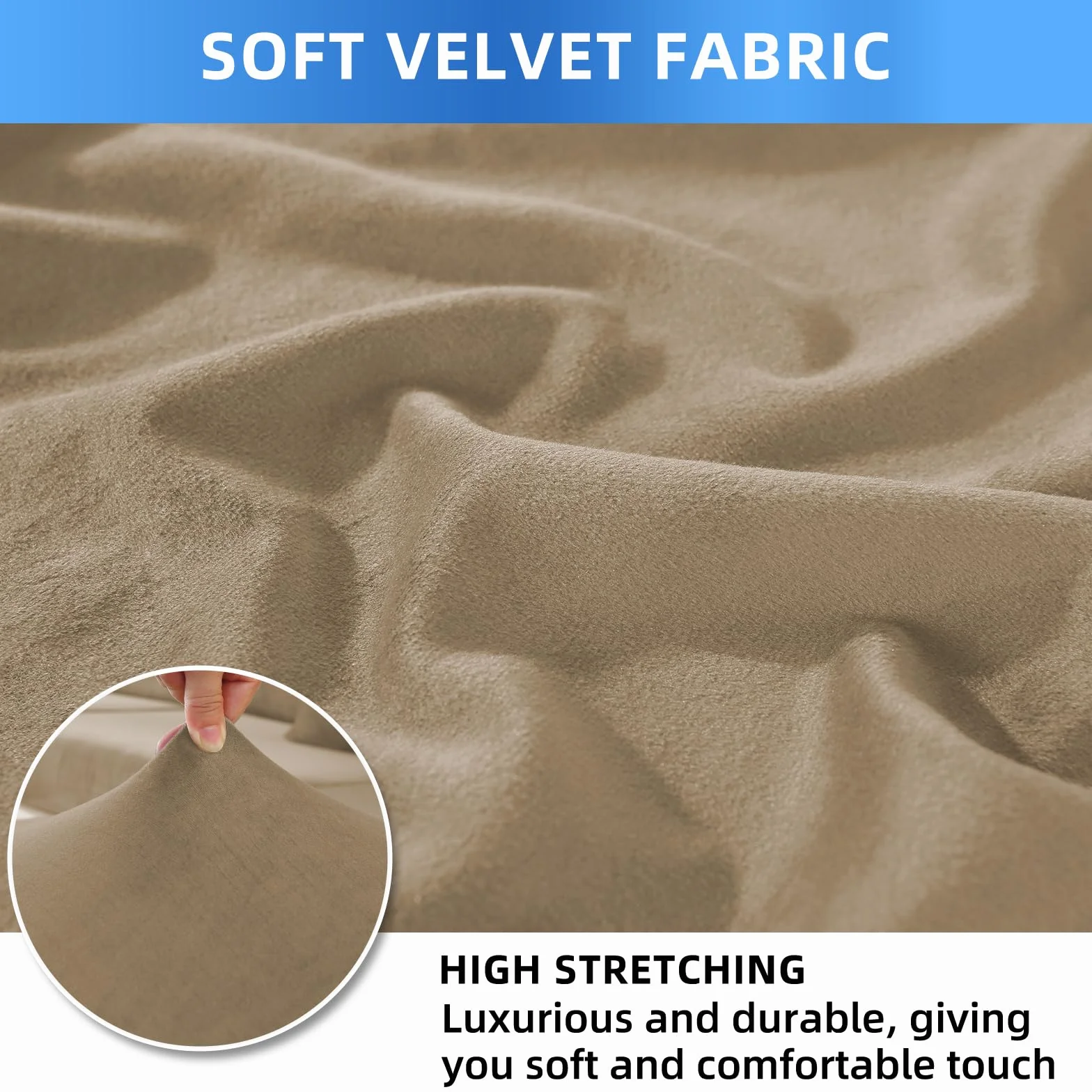 Housse De Chaise Velours 6 Pièces, Universel Extensible Protection Chaise Salle À Manger Epaisse pour Cuisine Restaurant Hotel Banquet, Camel