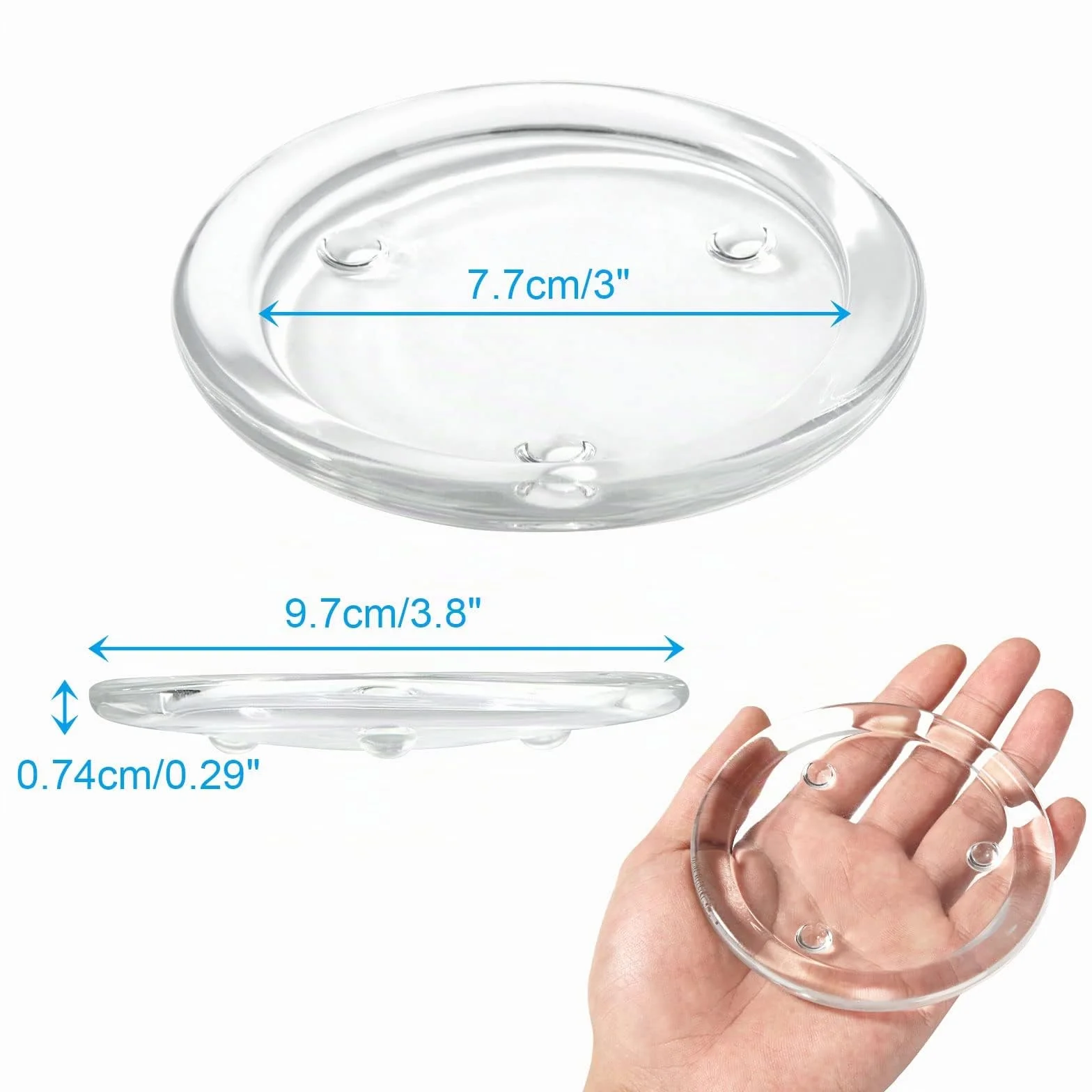 SENENQU Lot de 16 Bougeoir Rond en Verre Transparent Chandelier pour Mariage Décoration