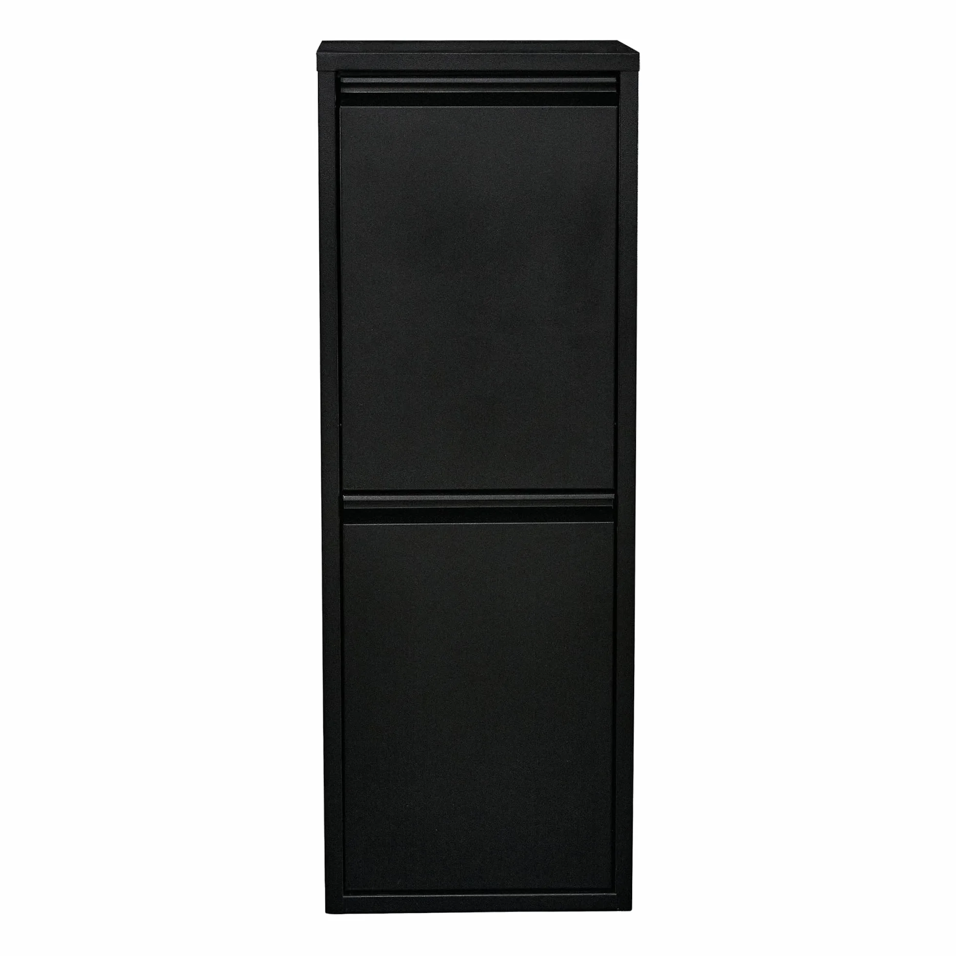 Poubelle de Recyclage Murale 2 Compartiments Inclinables 14L Noir 93 x 33 x 25 cm