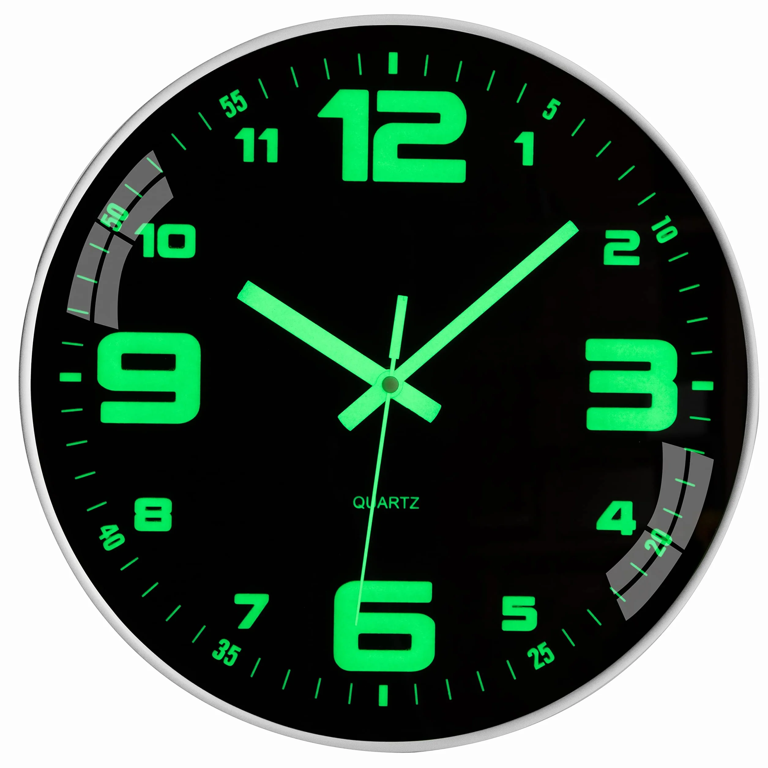ACCSHINE Horloge Murale Numérique Silencieuse 25 cm Design Moderne