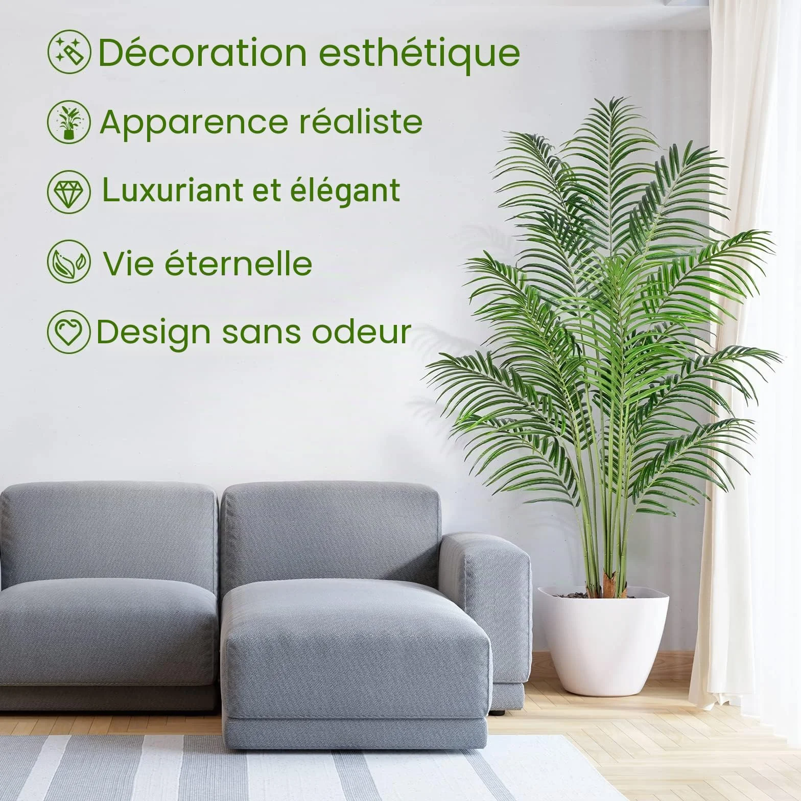 Sztuczna Palma Areca 180cm Fikus Plastikowy Roślina Dekoracyjna
