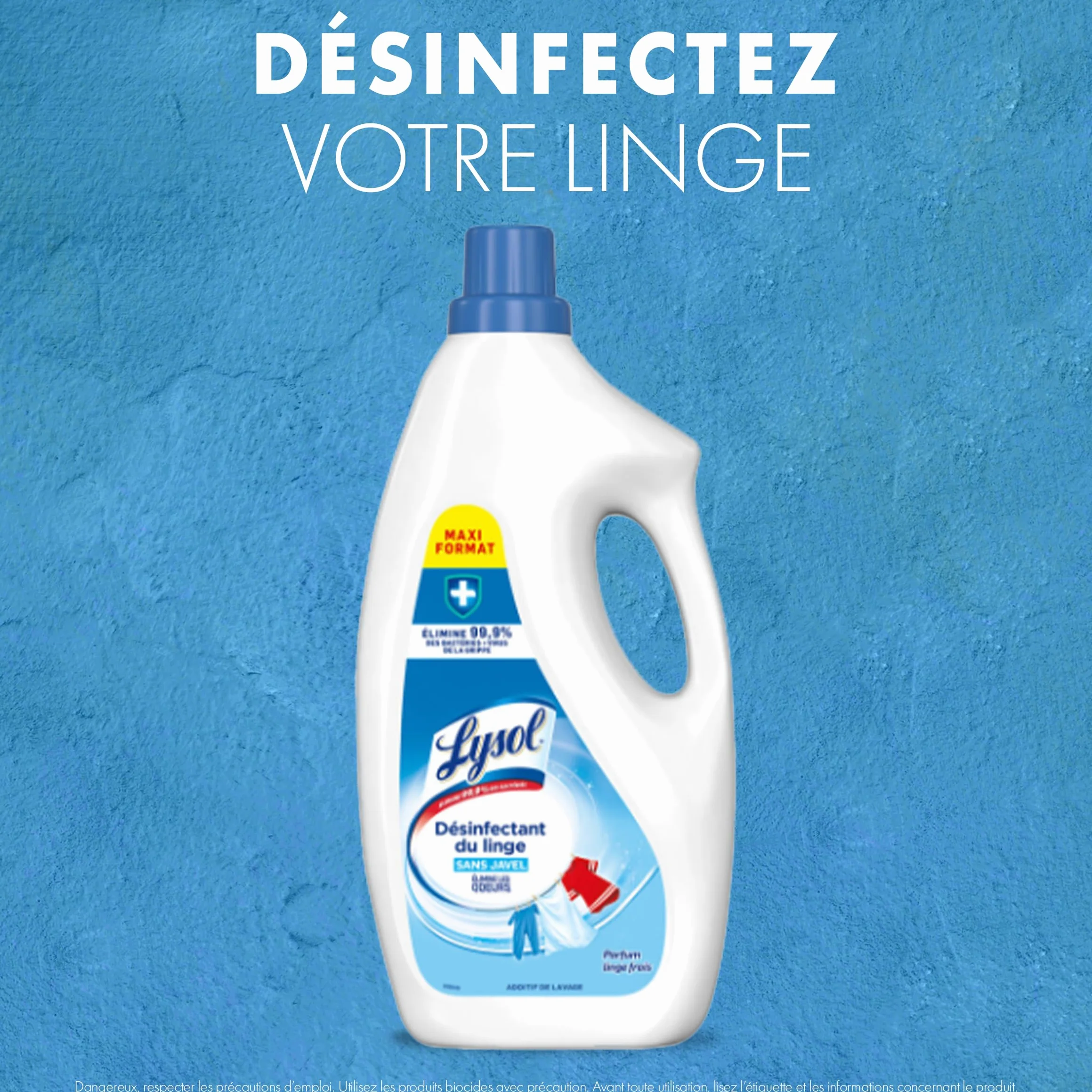 Lysol Désinfectant du Linge Liquide 2L - Anti-Odeurs - Parfum Linge Frais