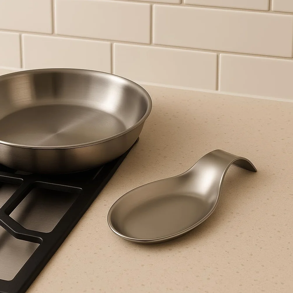 Porte-cuillère cuisine acier inoxydable argent MGE